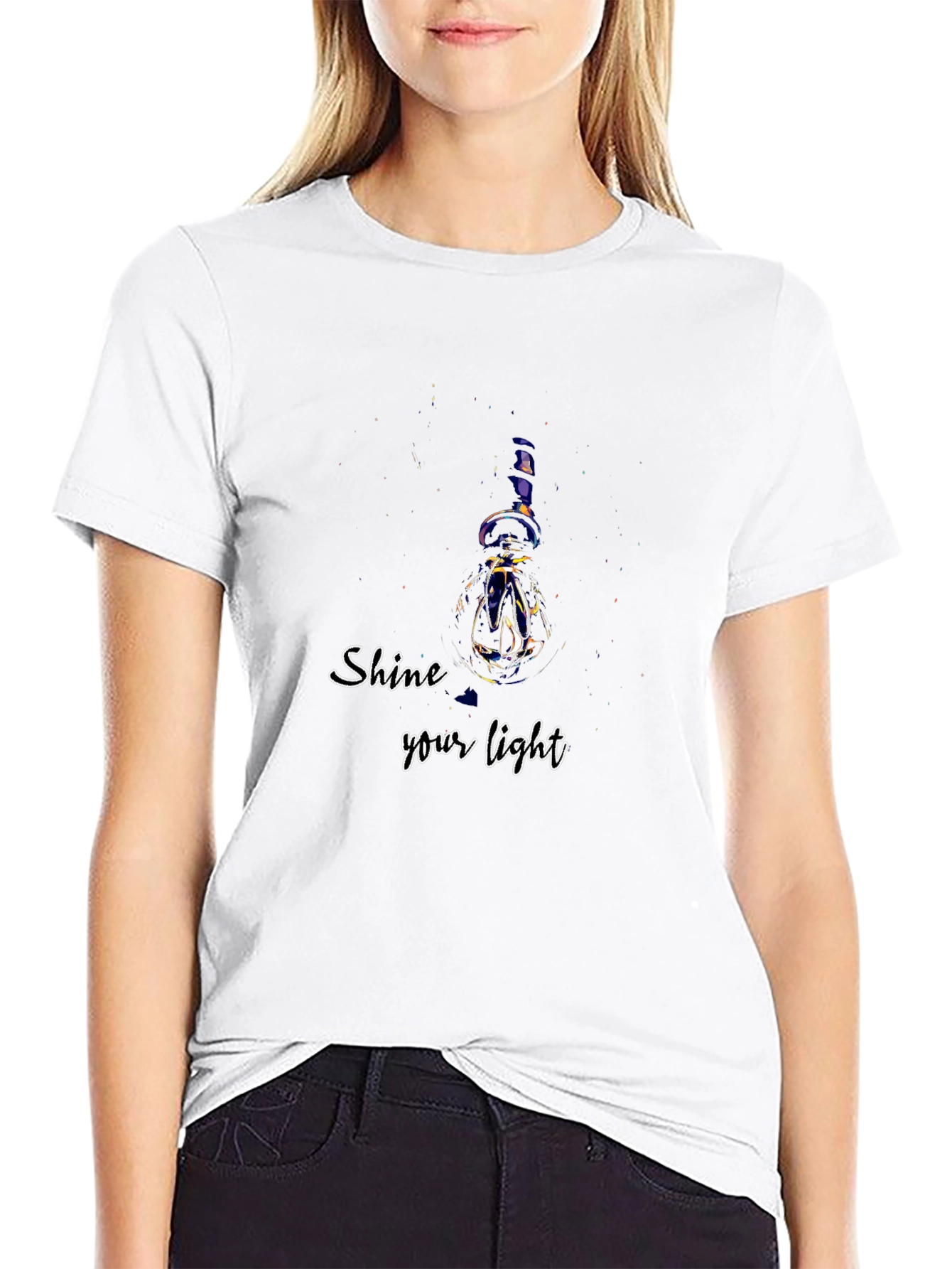 Black Shine Your Light Graphic T-Shirt view 9
