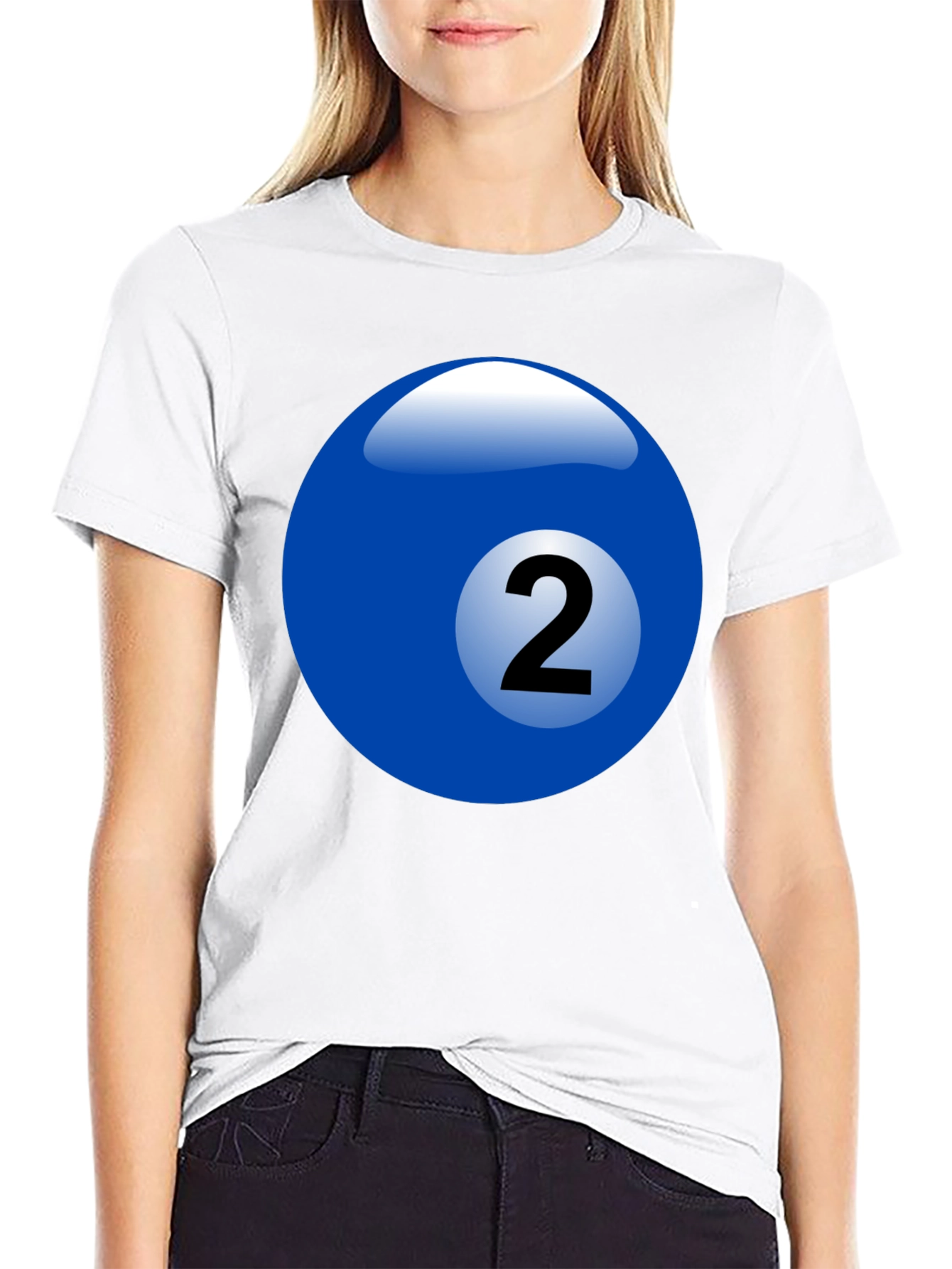 Black Billiard Ball Number 2 Graphic T-Shirt view 9