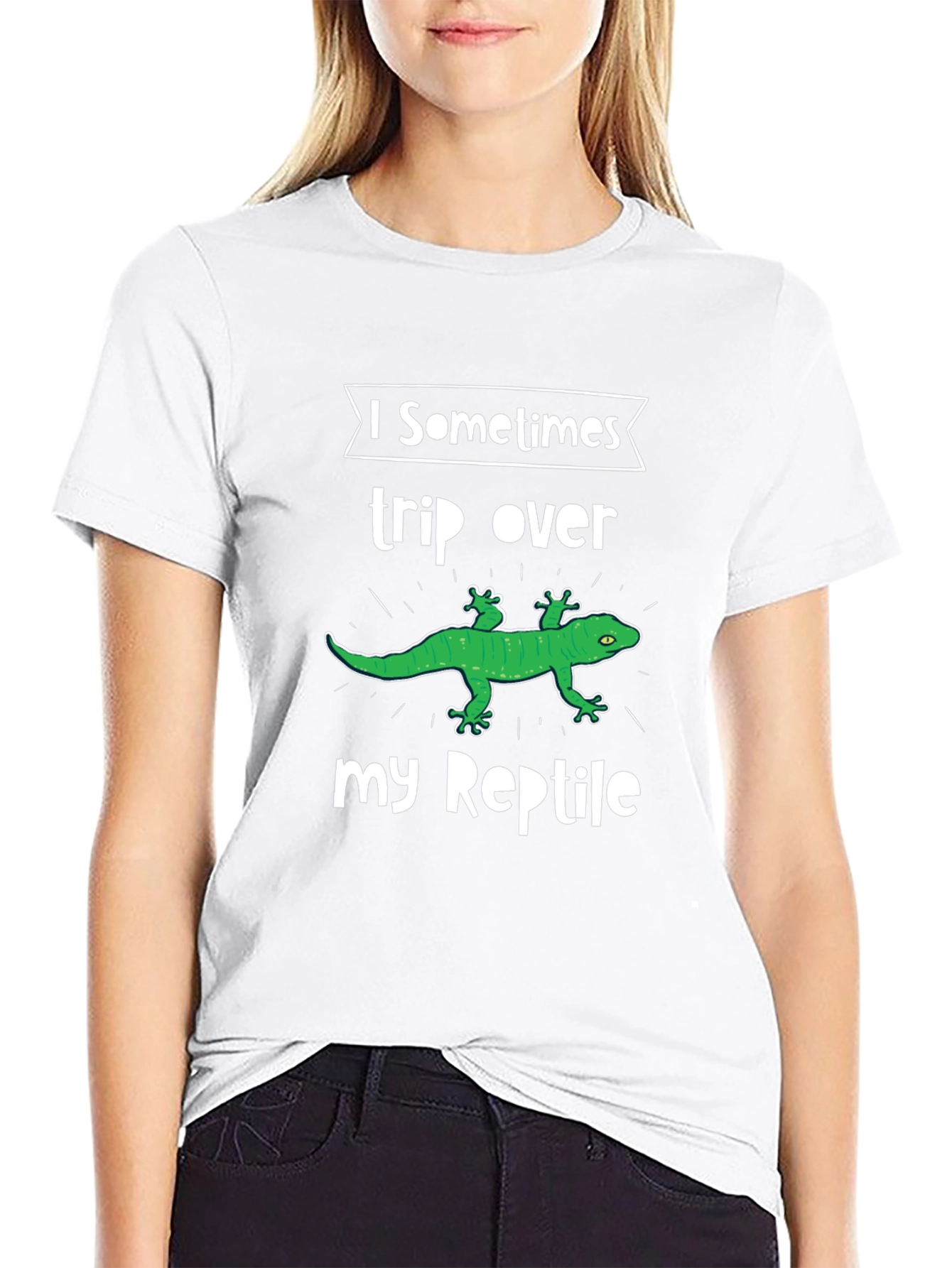 Black Reptile Lover T-Shirt: I Trip Over My Reptile Funny Pet Owner Tee view 9