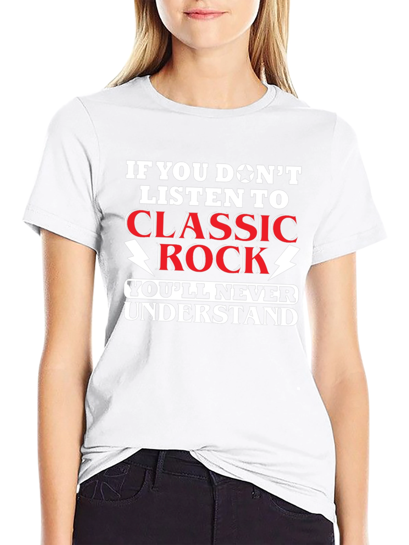 Black Classic Rock Music Fan T-Shirt - Humor Tee view 9