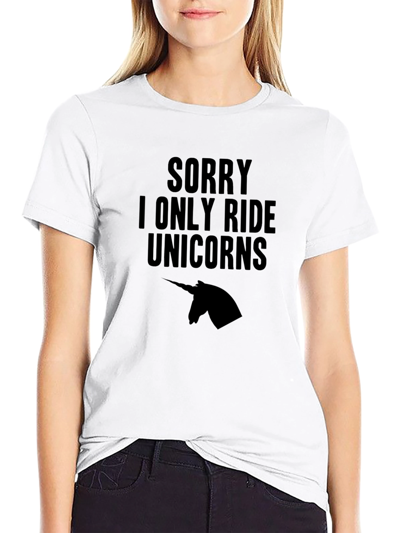 Black Unicorn Rider T-Shirt - Funny Novelty Tee view 9