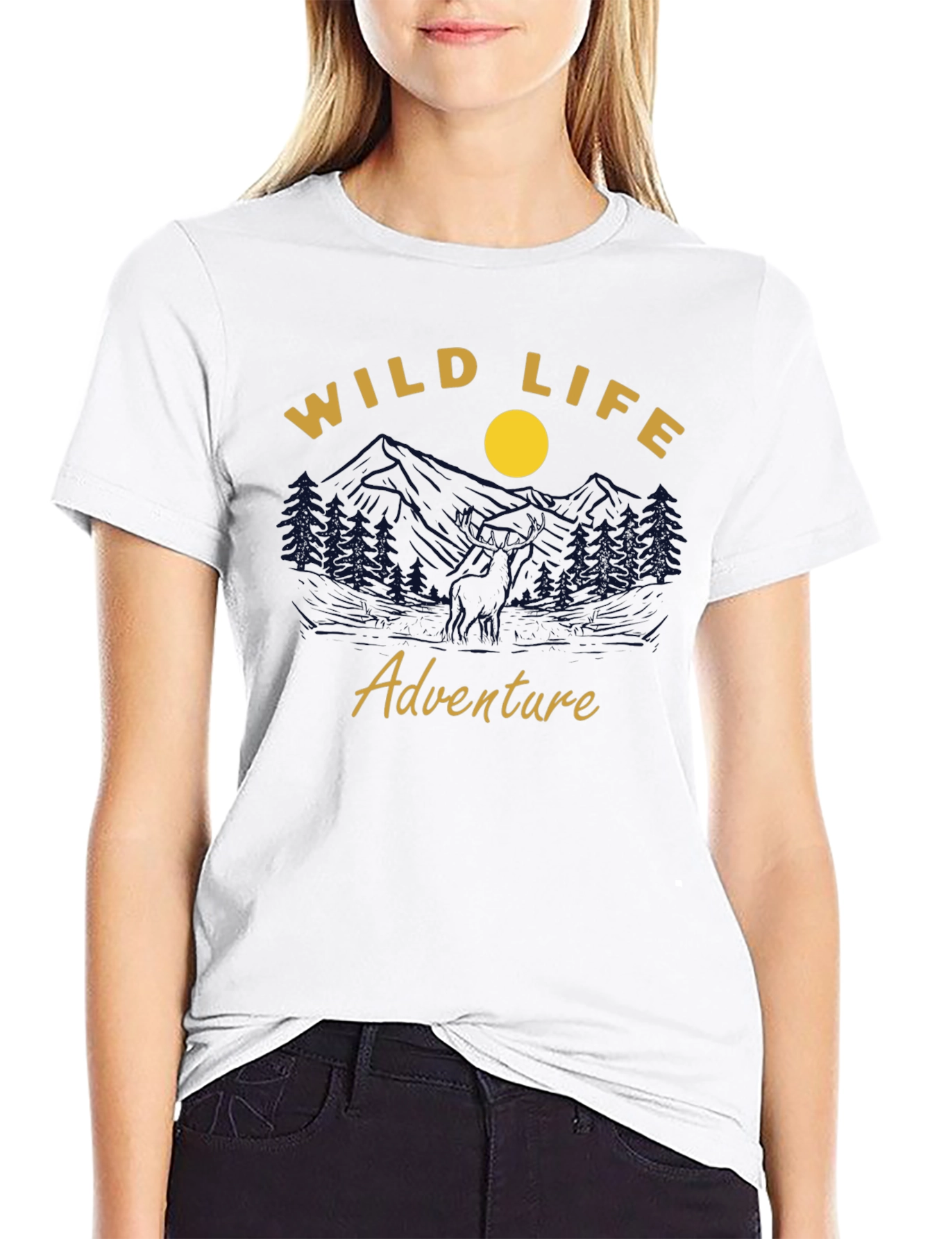 Black Wild Life Adventure Graphic T-Shirt - Men's Black Tee view 9
