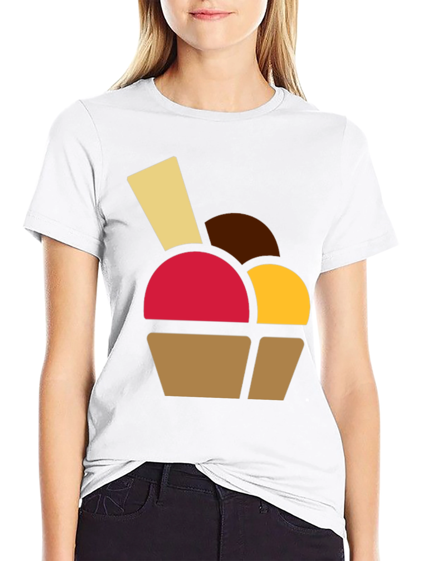 Black Fun Dessert Graphic Tee - Casual Black T-Shirt view 9