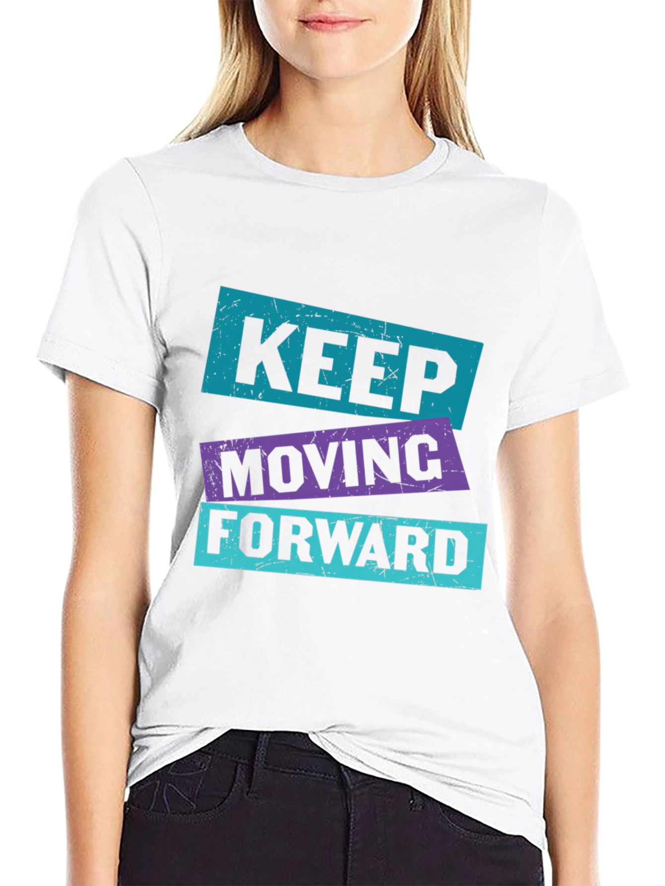 Black Keep Moving Forward Graphic Tee view 9