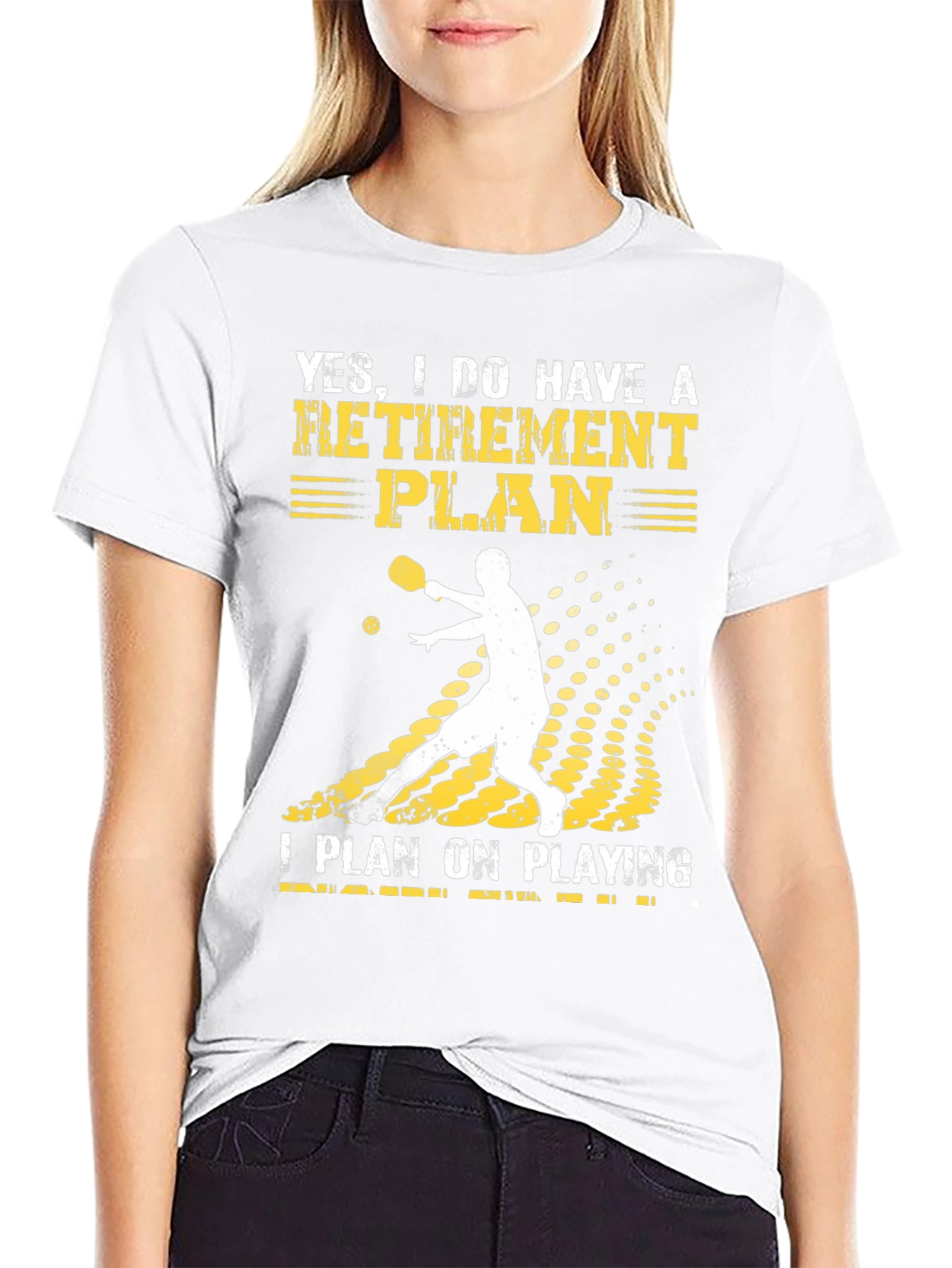 Black Pickleball Retirement Plan T-Shirt view 9