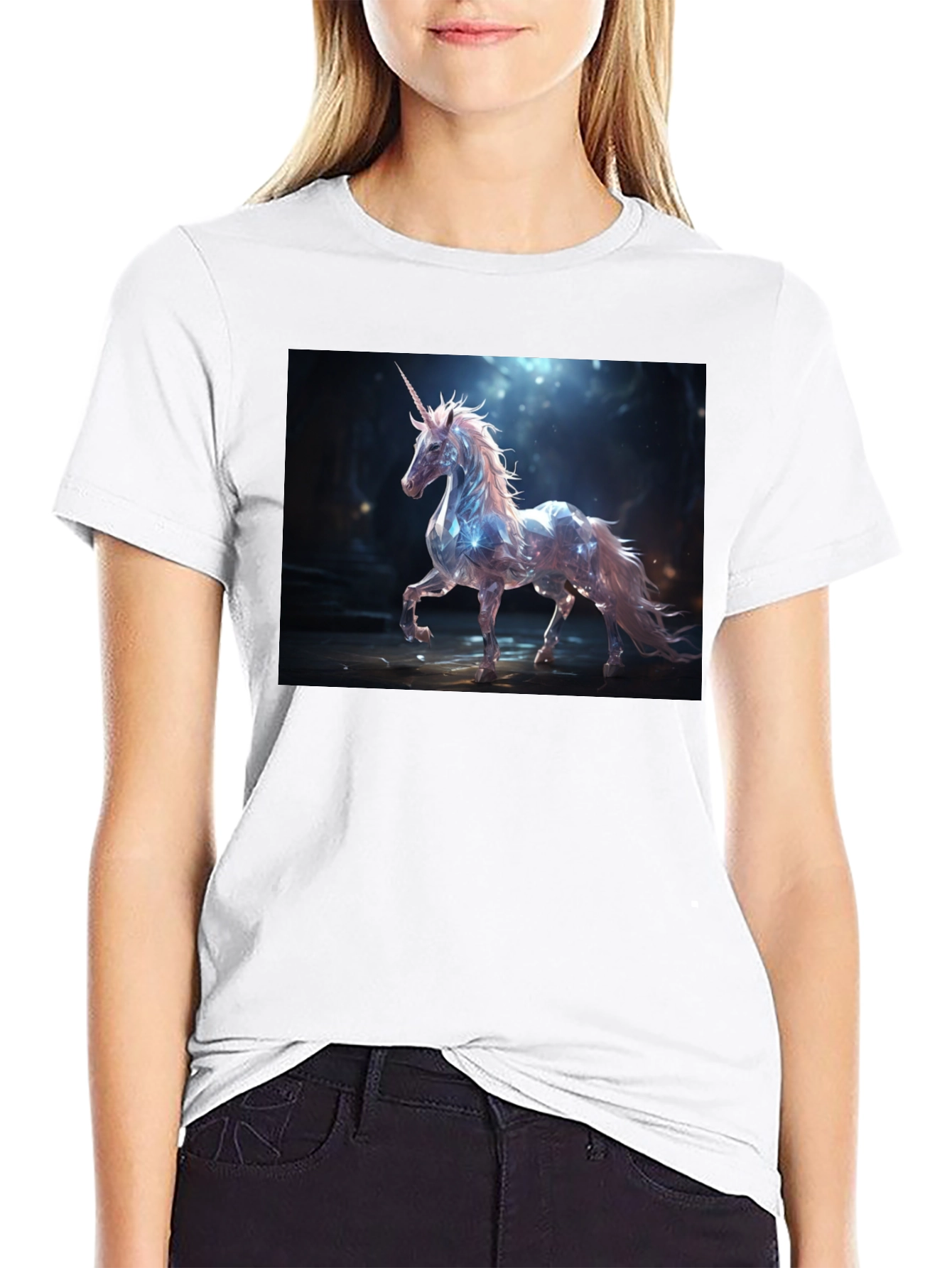 Black Mystical Unicorn Graphic Tee - Black view 9