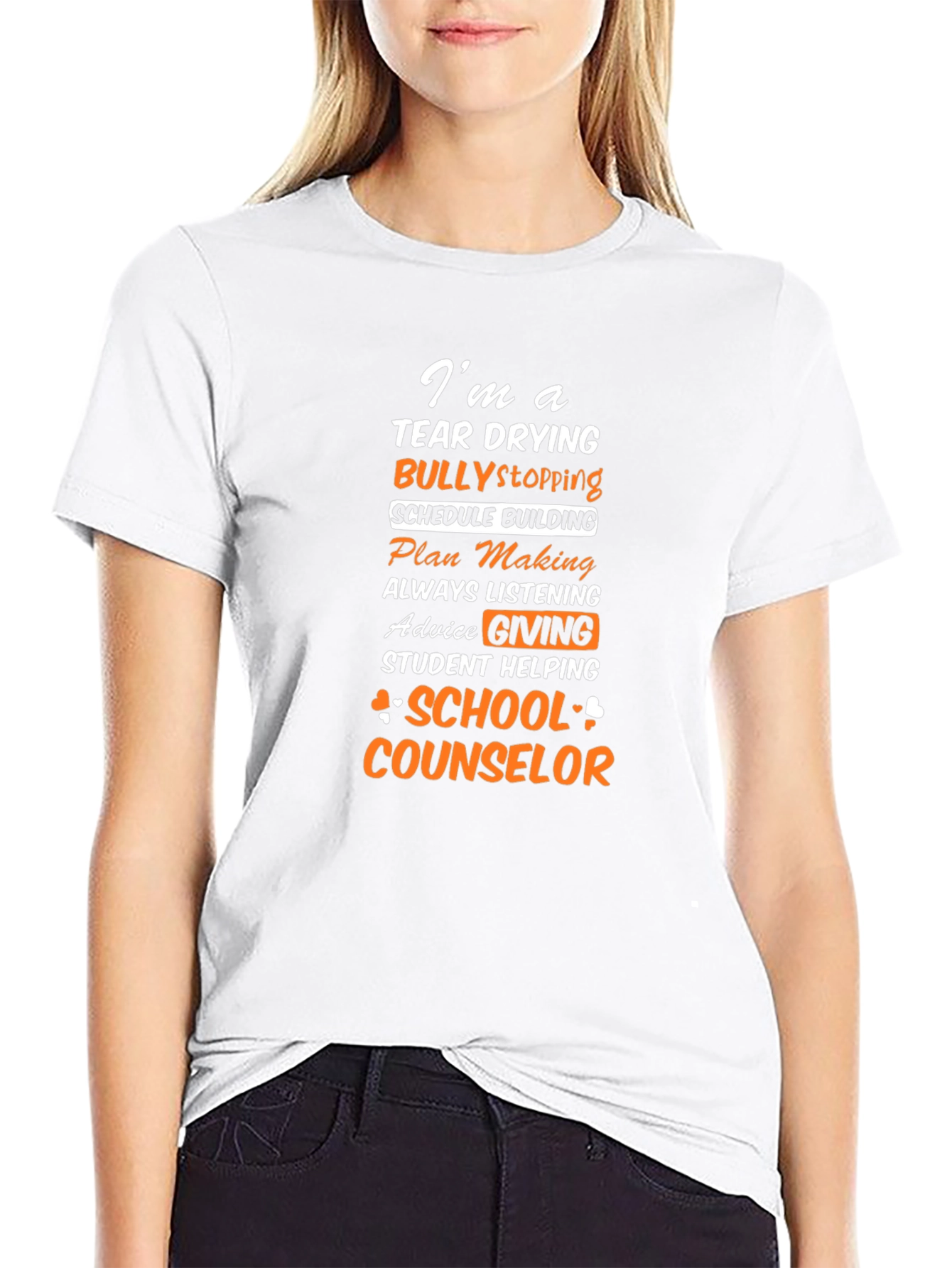 Black School Counselor T-Shirt Tear Drying Bully Stopping view 9