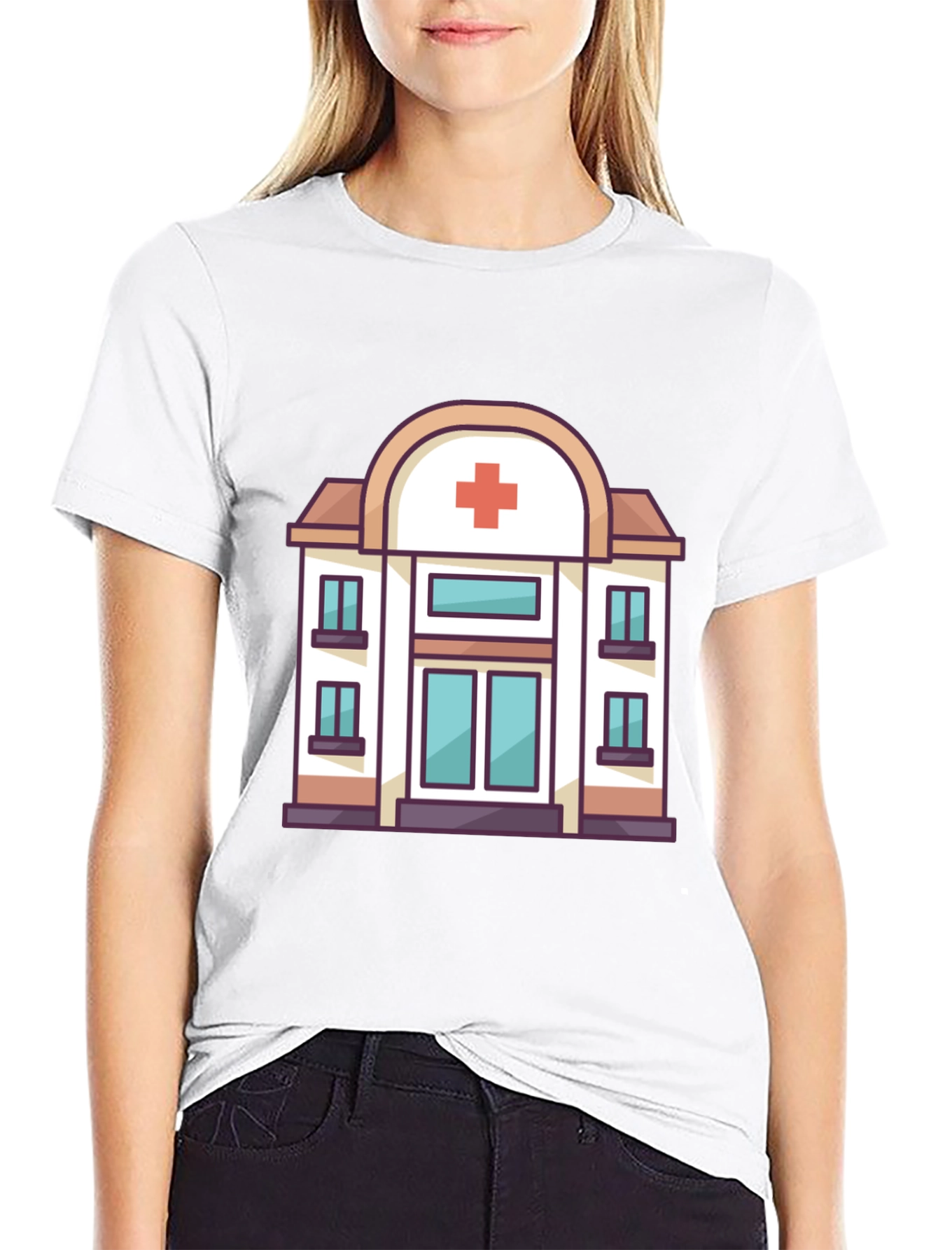 Hospital Graphic Tee - Black Cotton T-Shirt - 9
