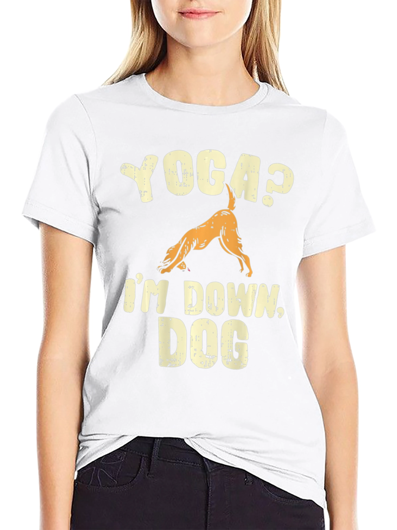 Black Yoga Dog T-Shirt - Downward Dog Pose Funny Tee view 9