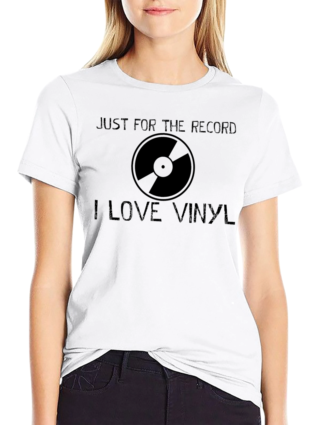 Black Just For The Record I Love Vinyl T-Shirt view 9