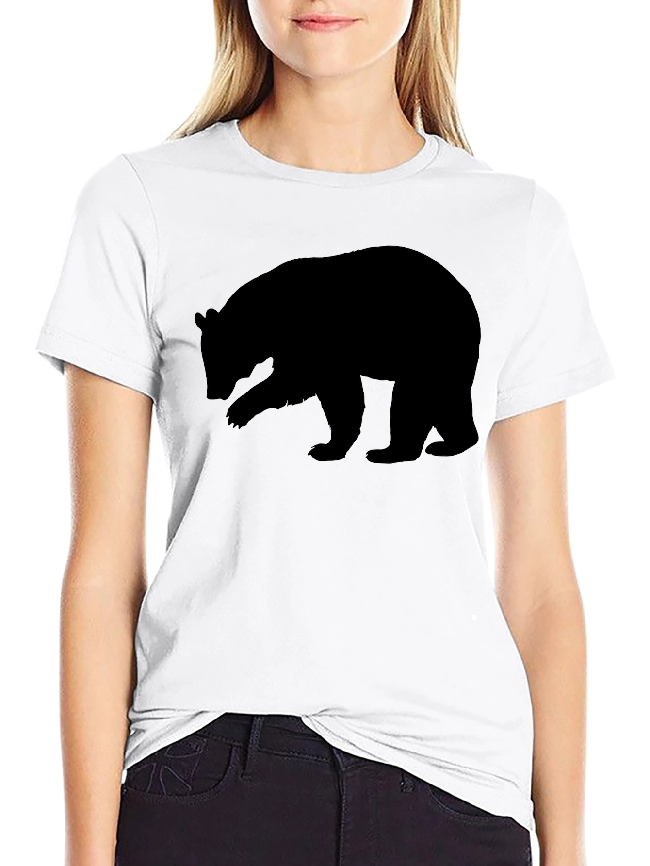 Black Men's Black Bear Silhouette Graphic Tee - Casual Style view 9
