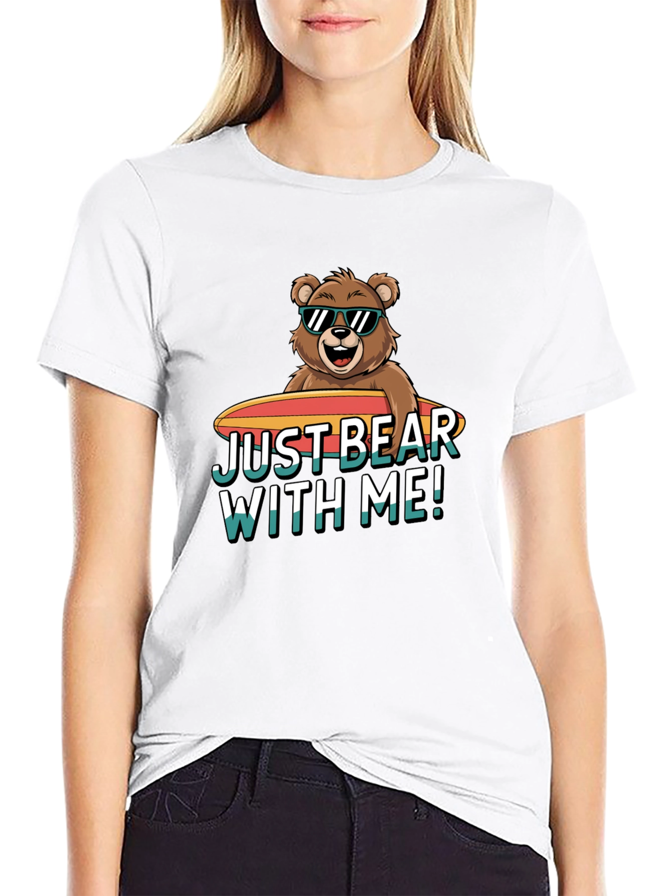 Black Just Bear With Me T-Shirt view 9