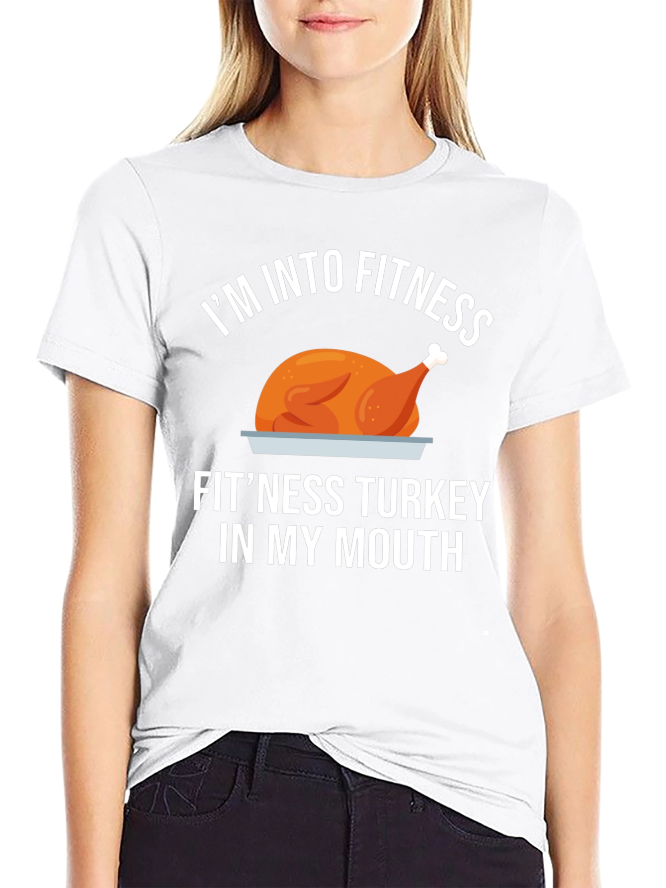 Black Fitness Turkey T-Shirt: Funny Thanksgiving Workout Tee view 9