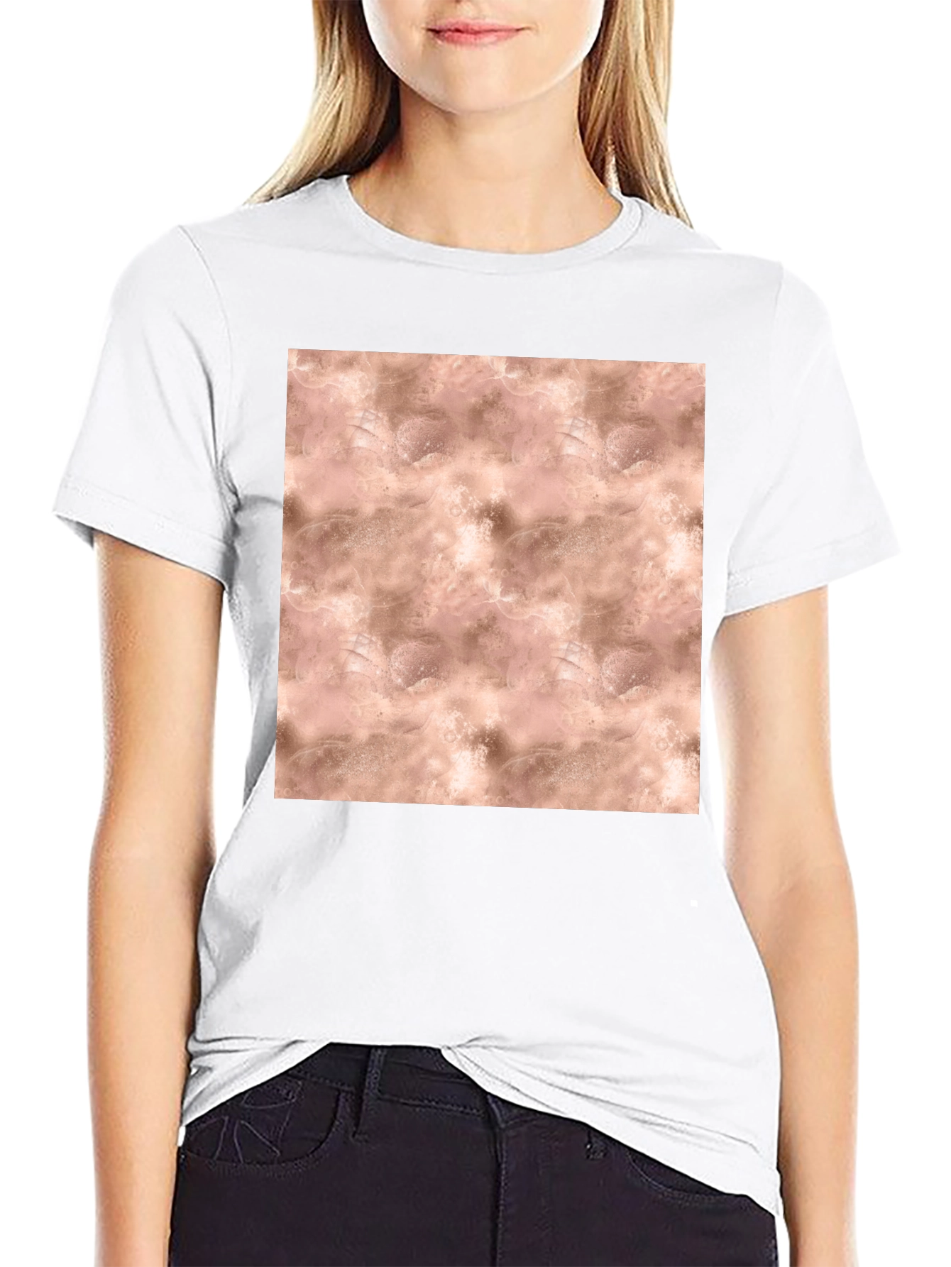 Black Abstract Blush Pattern T-Shirt view 9