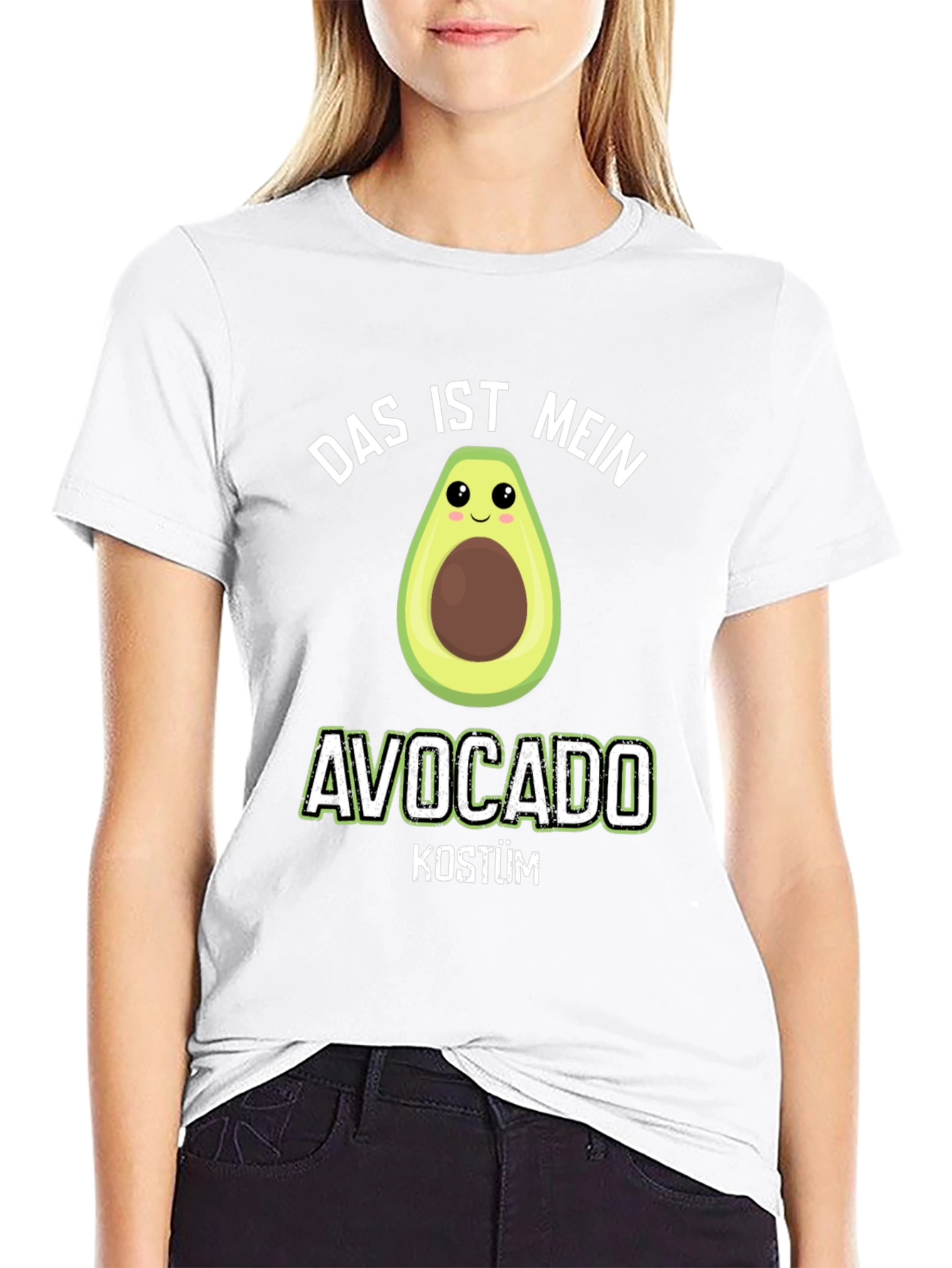 Black Funny Avocado Costume T-Shirt - "Das Ist Mein" Design view 9