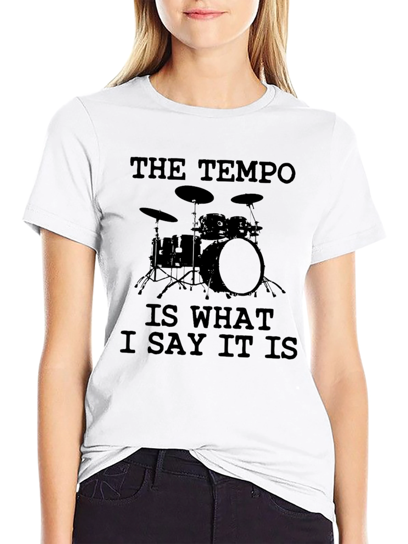 Black The Tempo Drummer T-Shirt - Music Band Funny Tee view 9