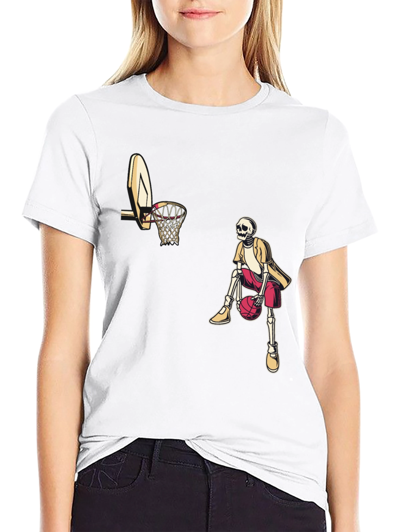 Black Skeleton Baller Black Graphic Tee view 9