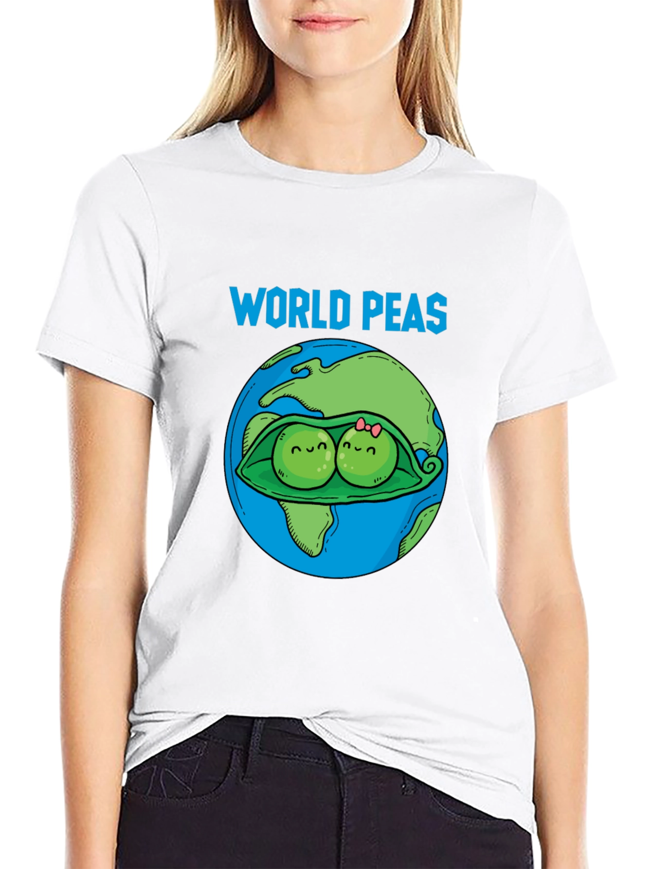 Black World Peas Graphic T-Shirt - Funny Earth Day Tee view 9