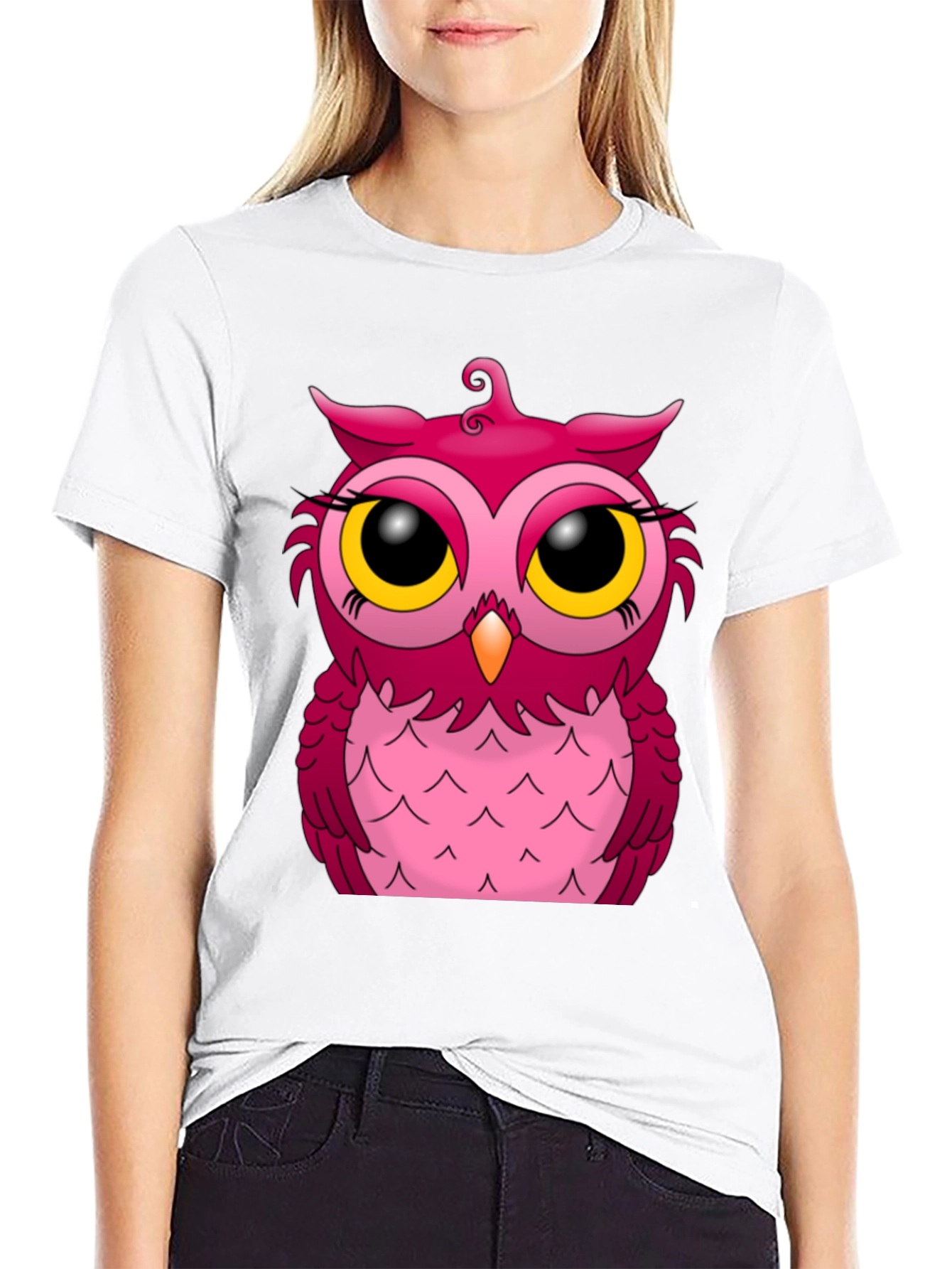 Black Owl Graphic Tee - Black Cotton Blend view 9