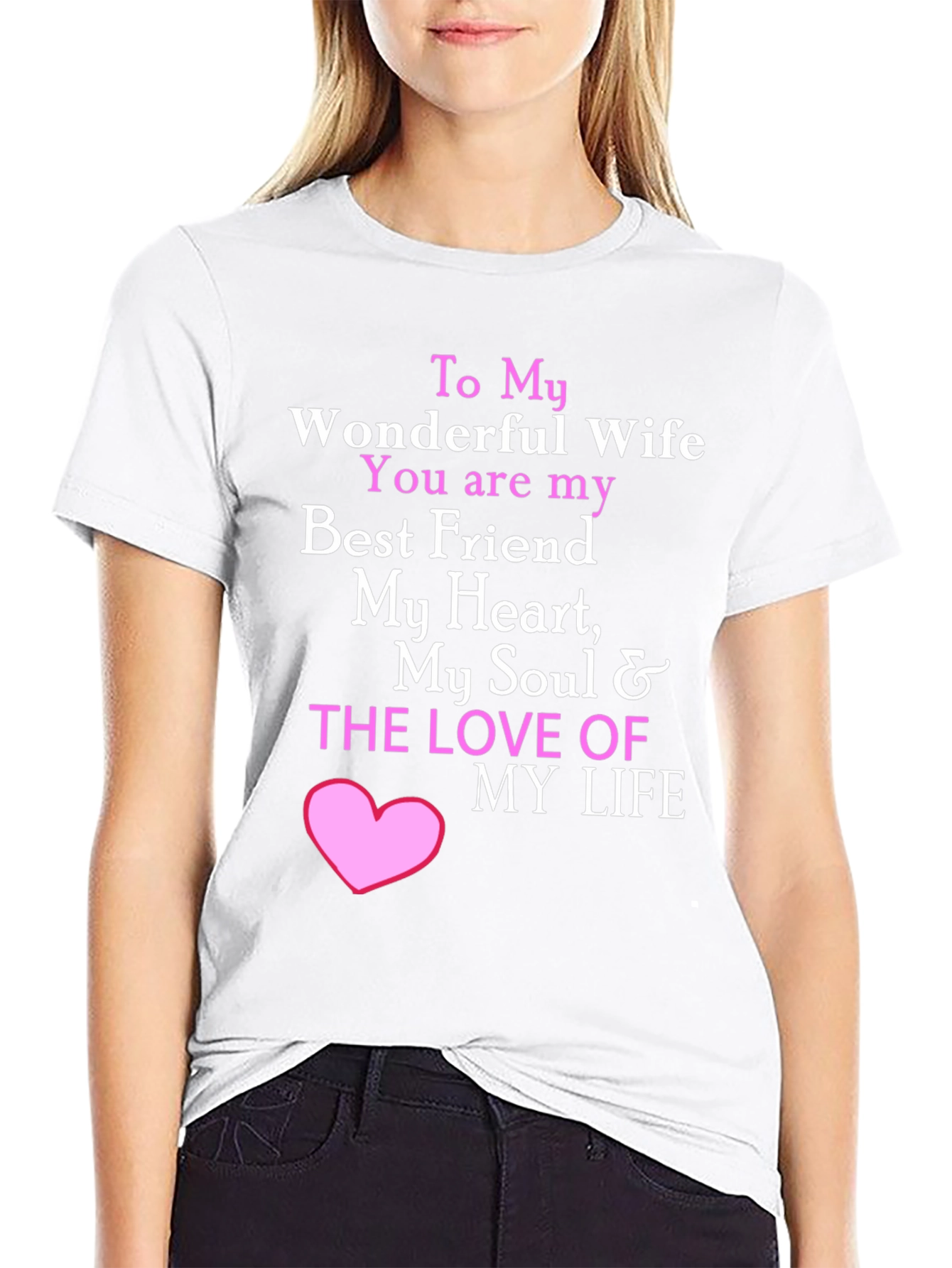 Black Wonderful Wife T-Shirt - I Love My Wife view 9