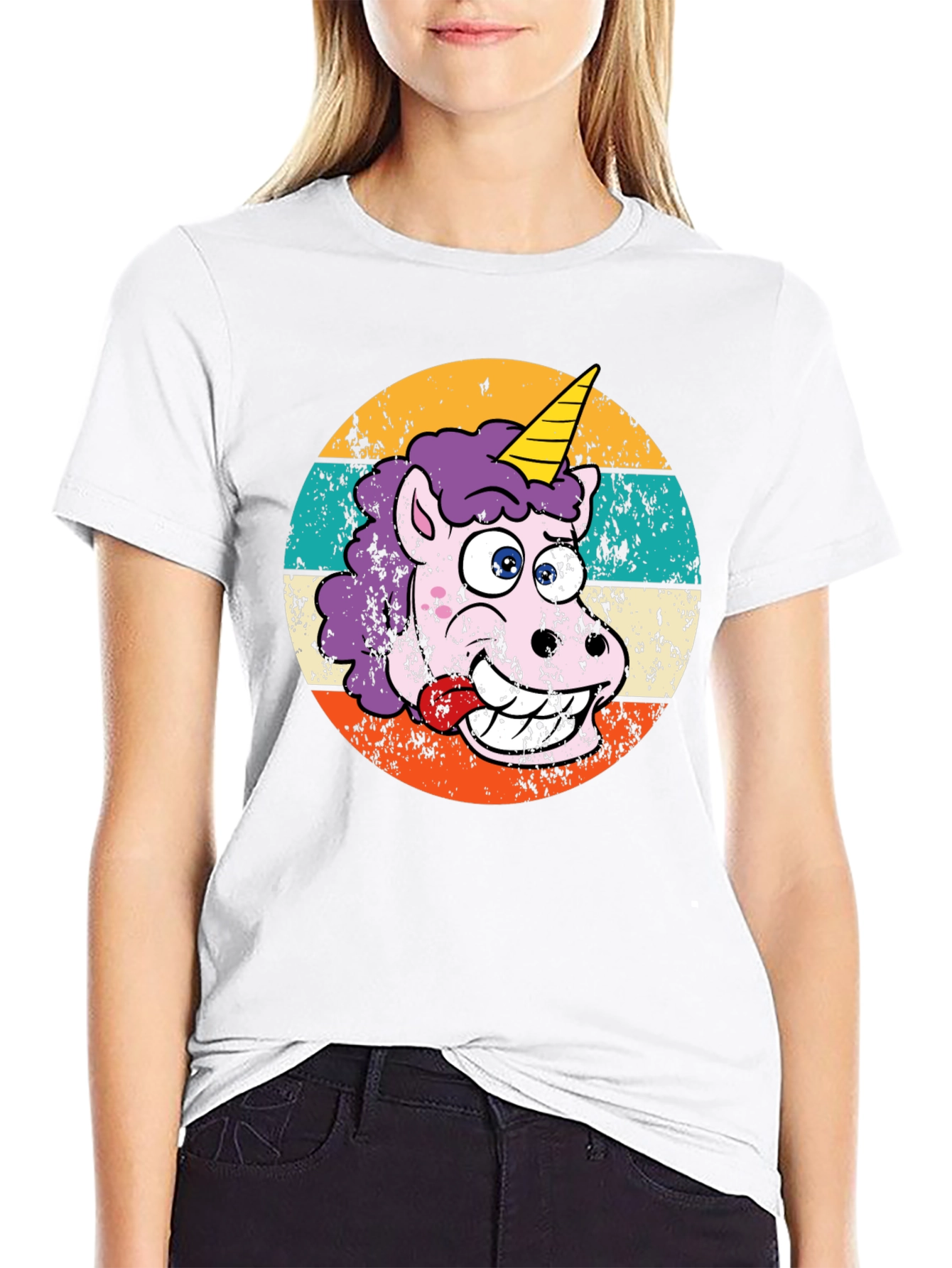 Black Funny Unicorn T-Shirt view 9