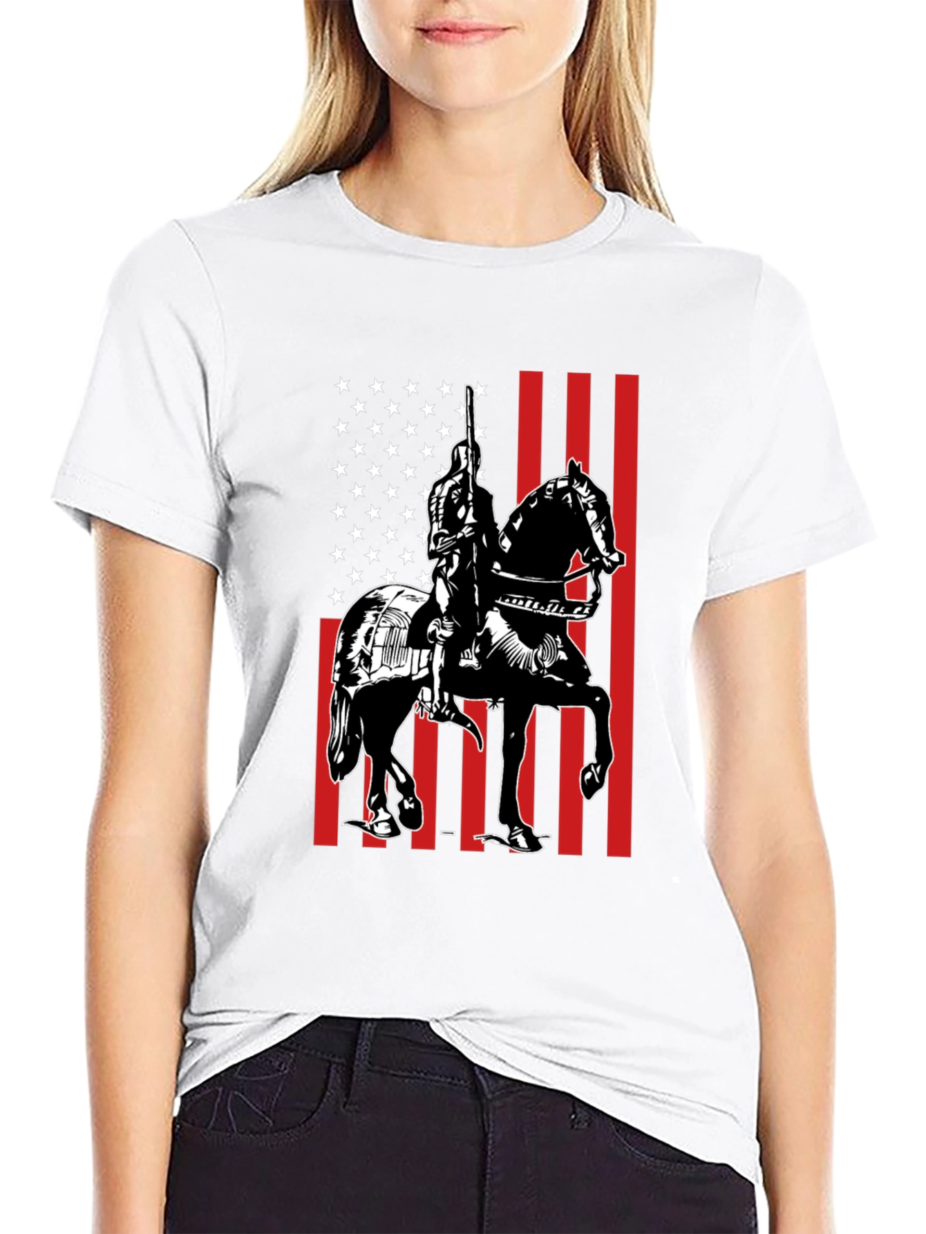 Black American Knight T-Shirt view 9