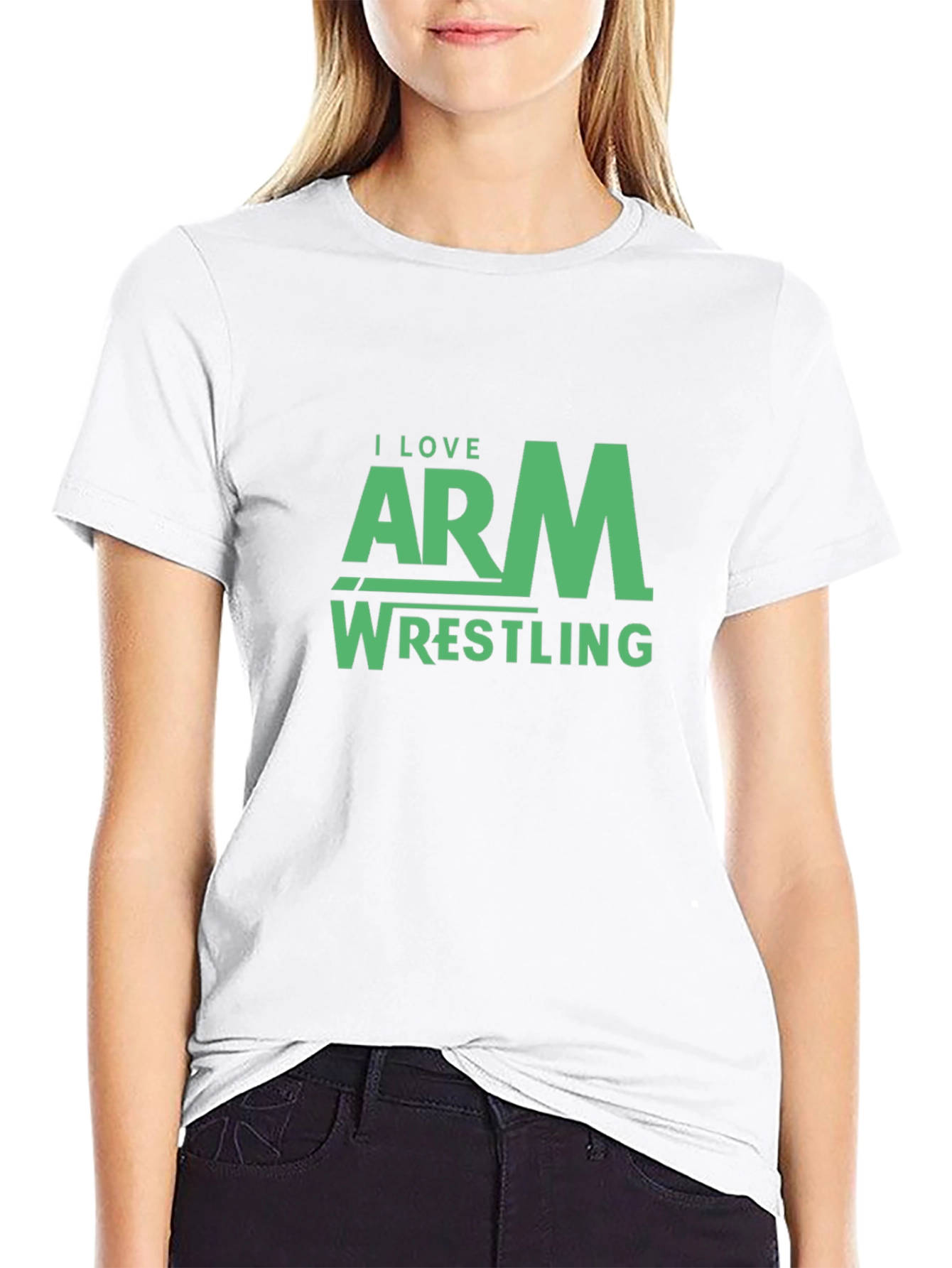 Black I Love Arm Wrestling T-Shirt view 9