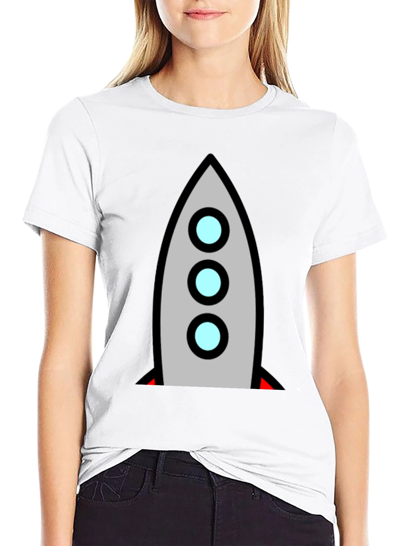 Black Rocket Graphic Tee - Retro Space Adventure view 9