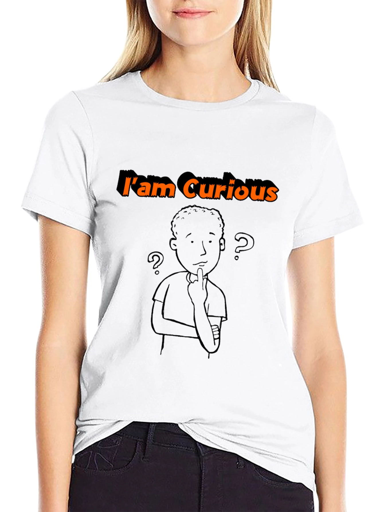 Black I'm Curious Black Graphic Tee view 9