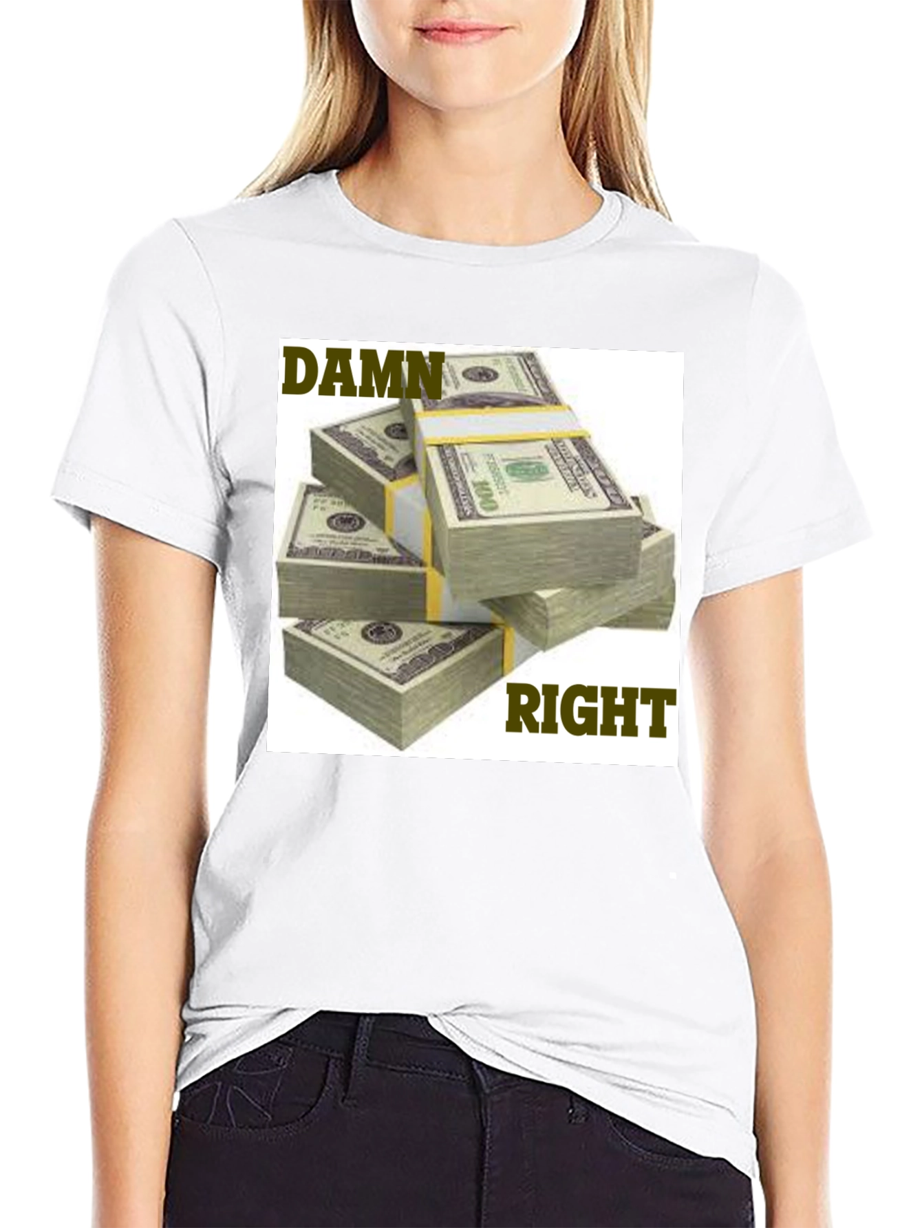 Black Damn Right Money Stacks Graphic Tee view 9