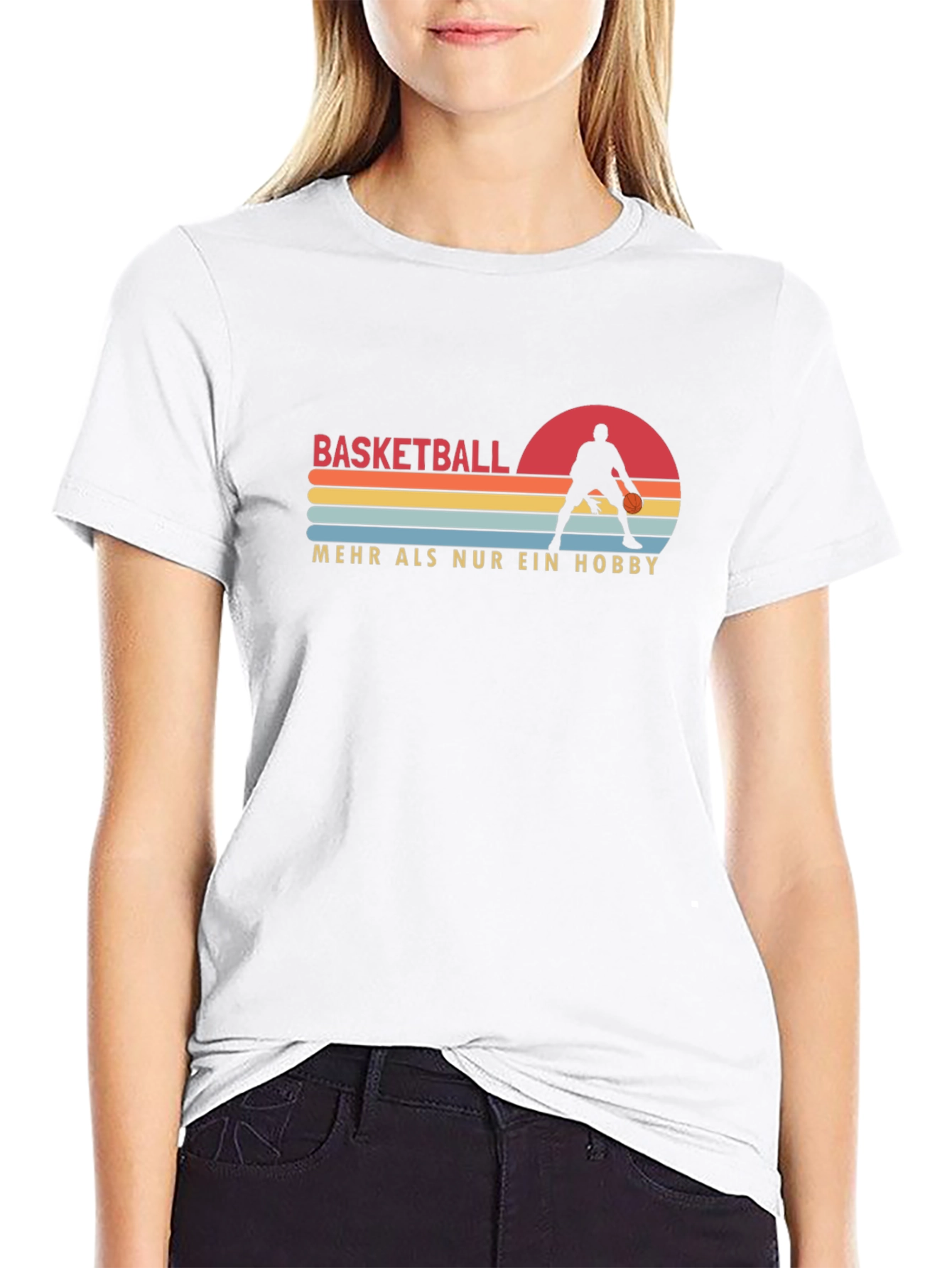 Black Basketball Hobby T-Shirt Graphic Design view 9