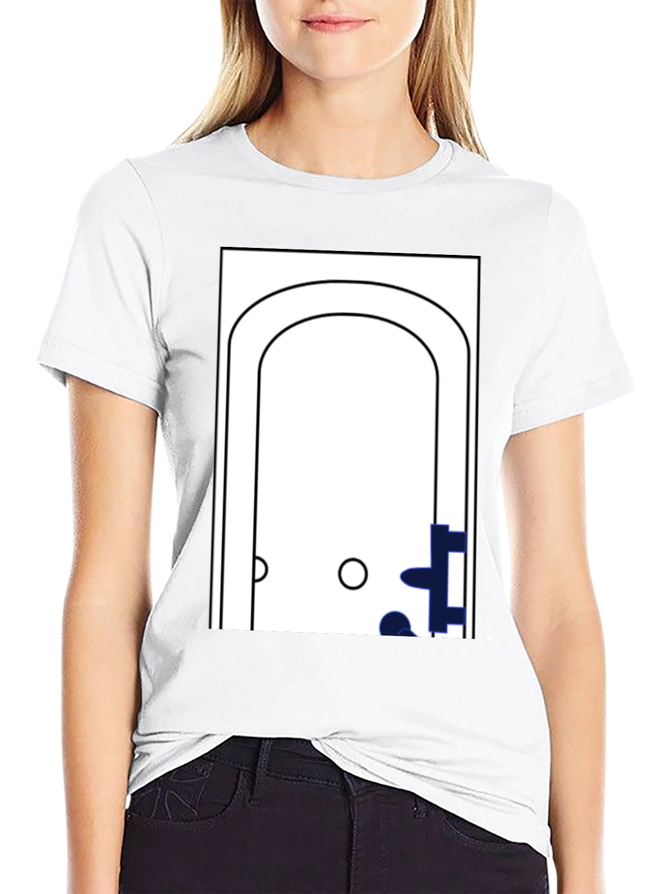 Black Minimalist Bathtub Graphic T-Shirt view 9