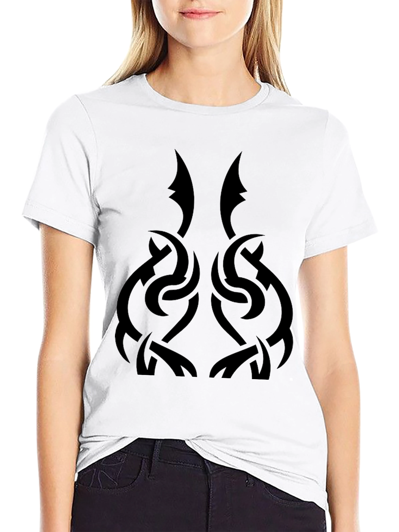 Black Tribal Knot Graphic Black T-Shirt view 9