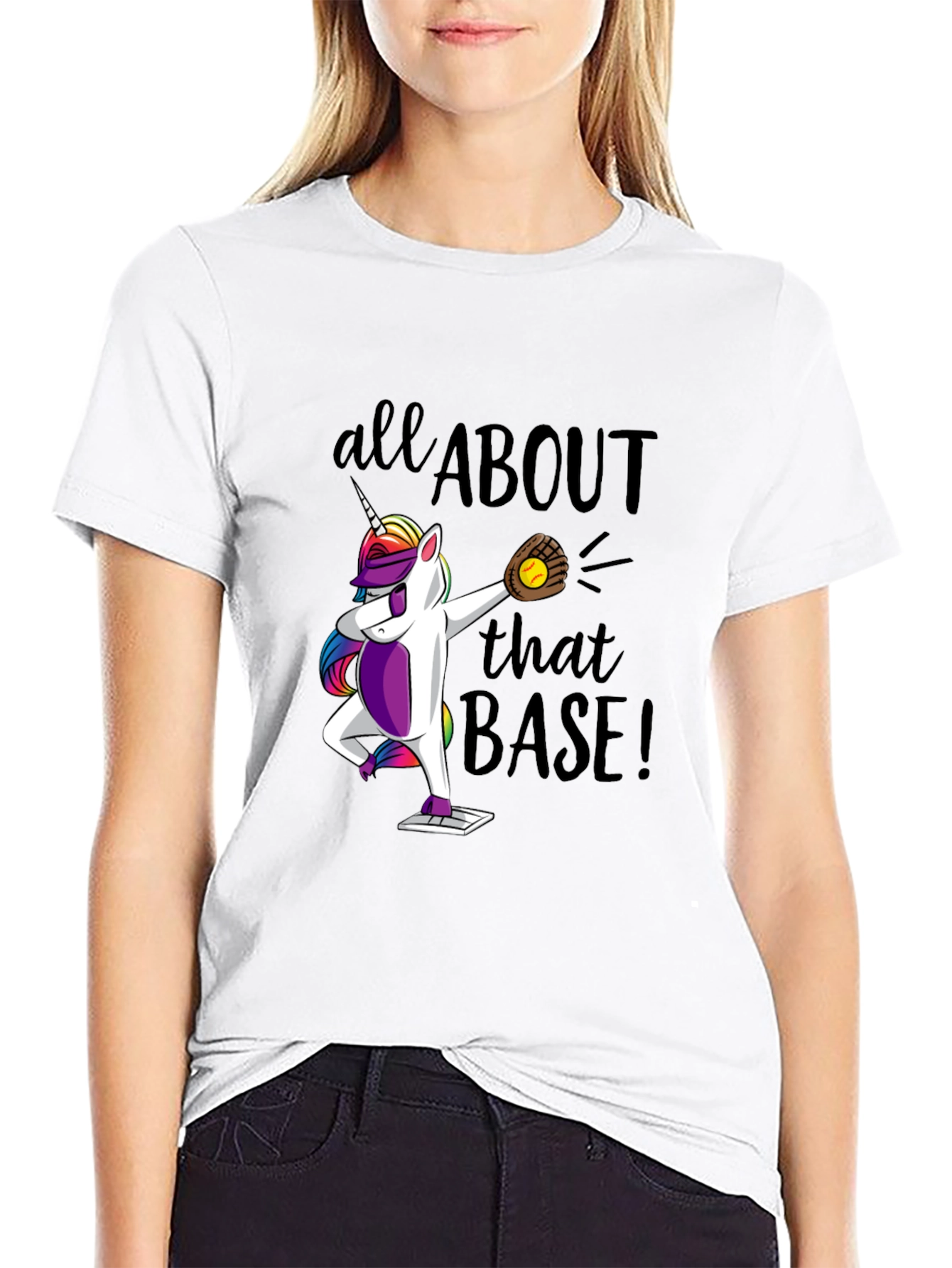 Black Unicorn Baseball Dab T-Shirt: All About That Base! view 9