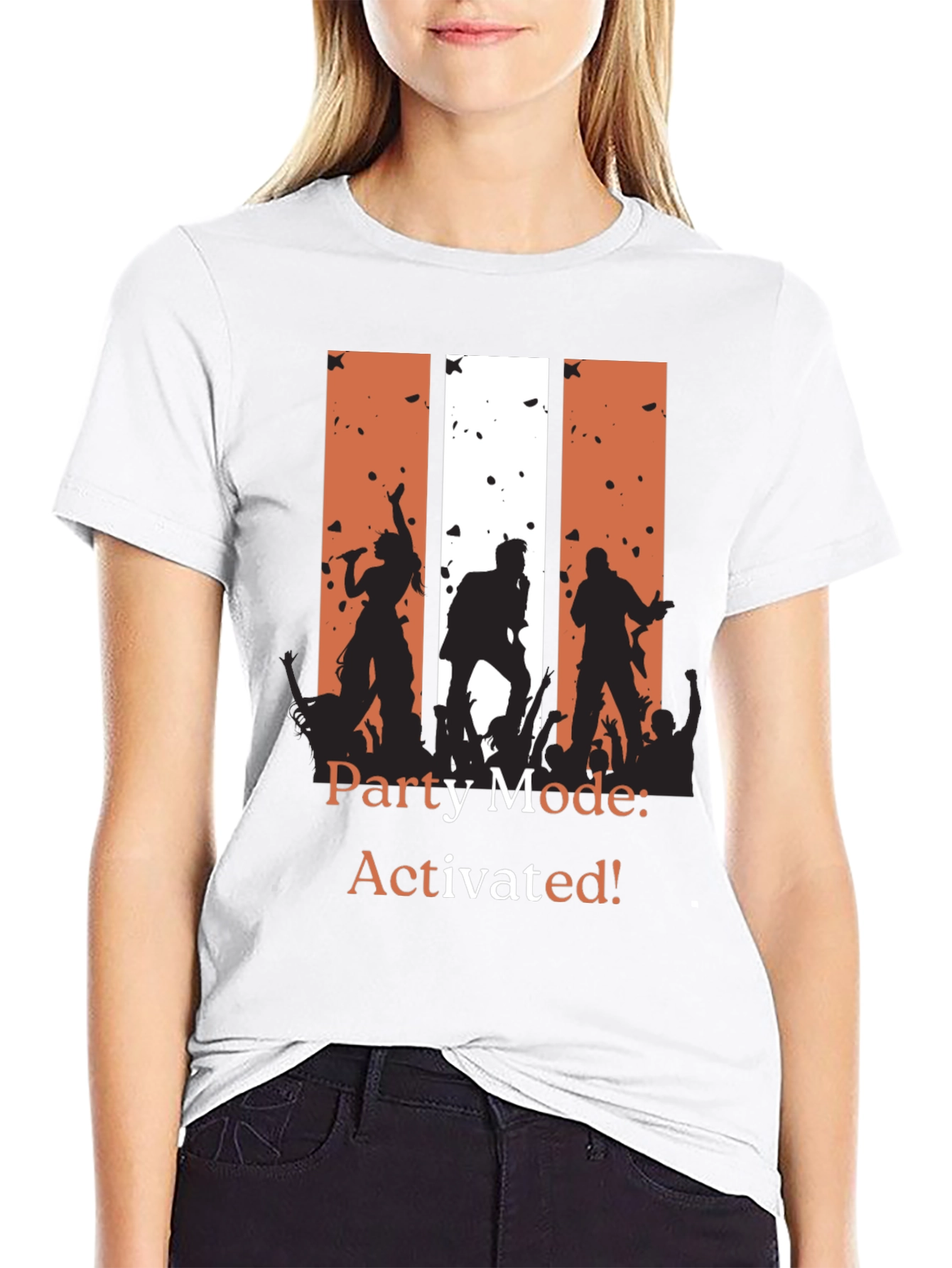 Black Party Mode Activated T-Shirt - Rock Concert Tee view 9