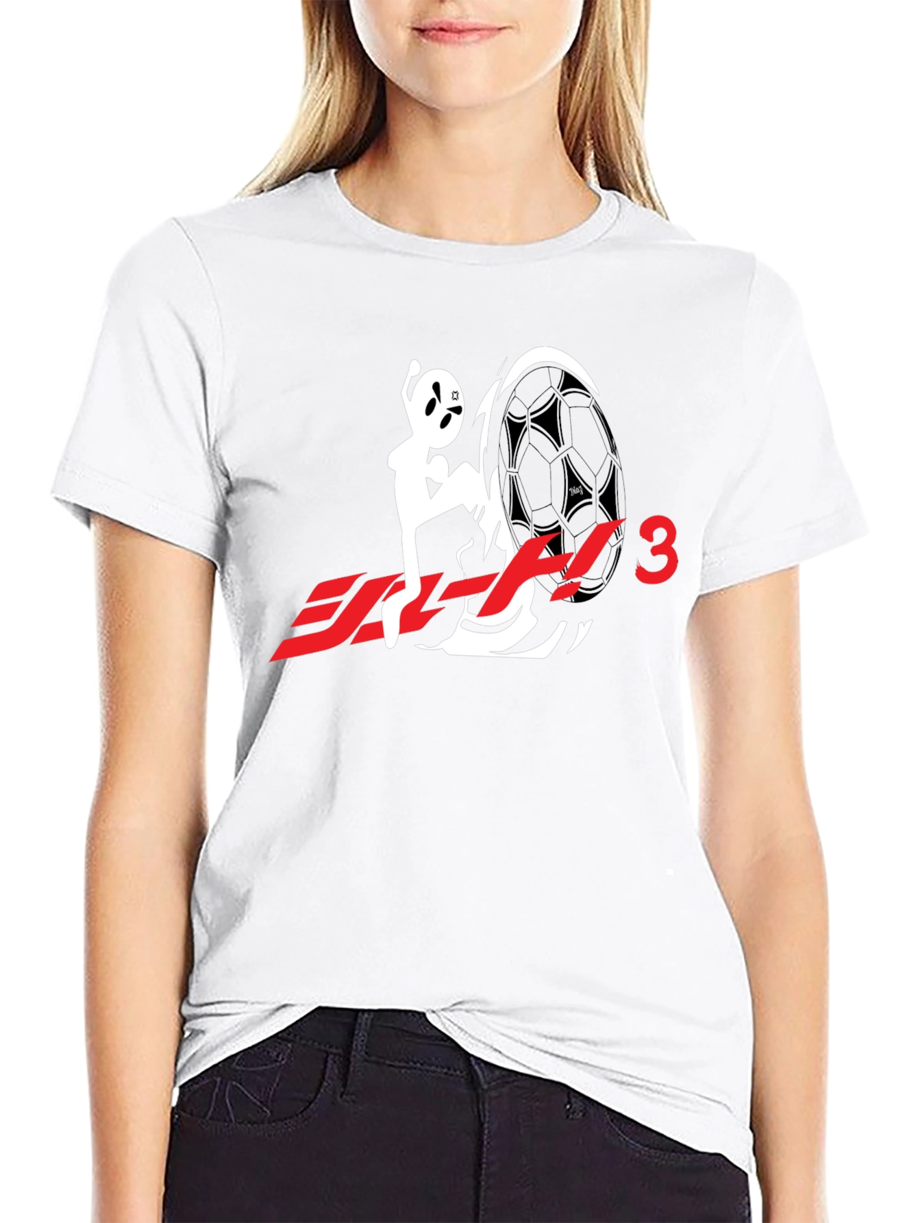 Black Soccer Ball Kick Black T-Shirt view 9