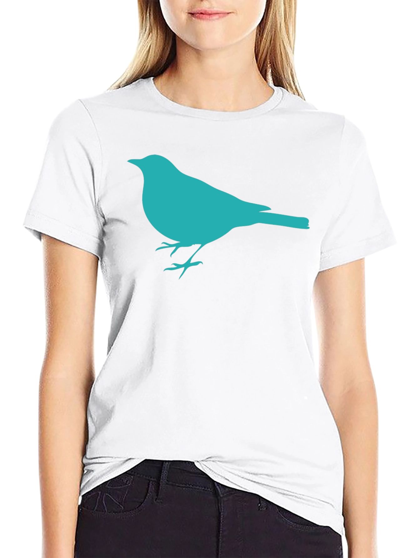 Black Bird Silhouette Graphic Black T-Shirt view 9