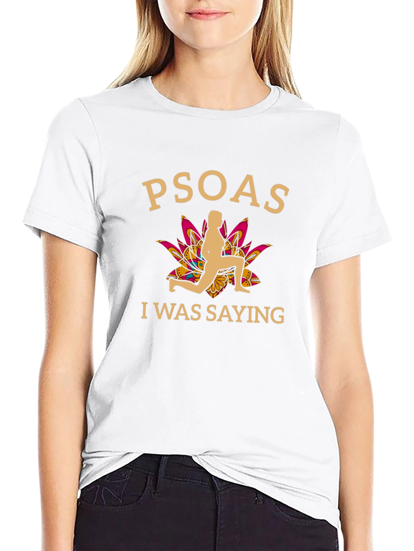 Black Psoas I Was Saying Funny Yoga T-Shirt view 9