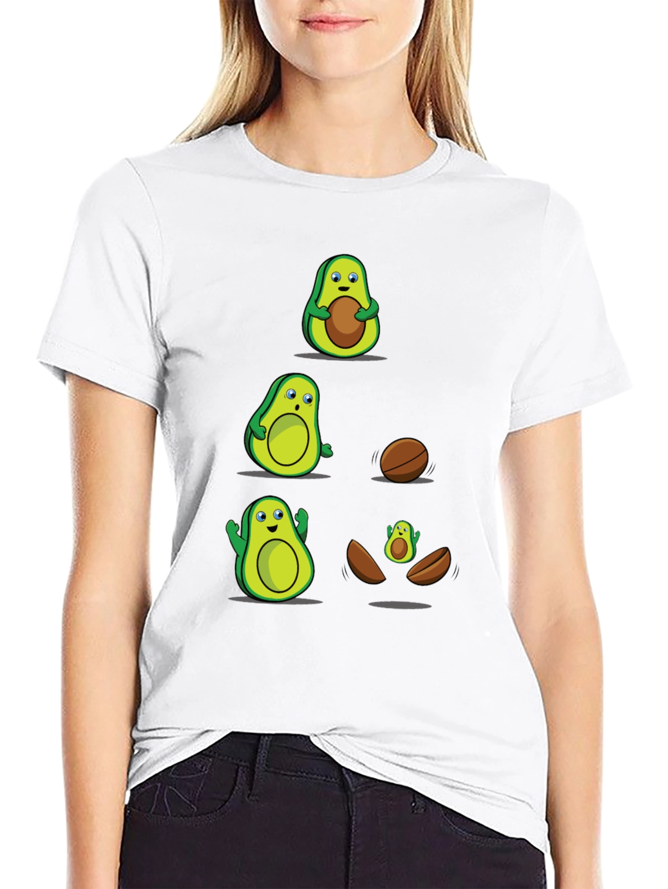 Black Funny Avocado Evolution T-Shirt view 9