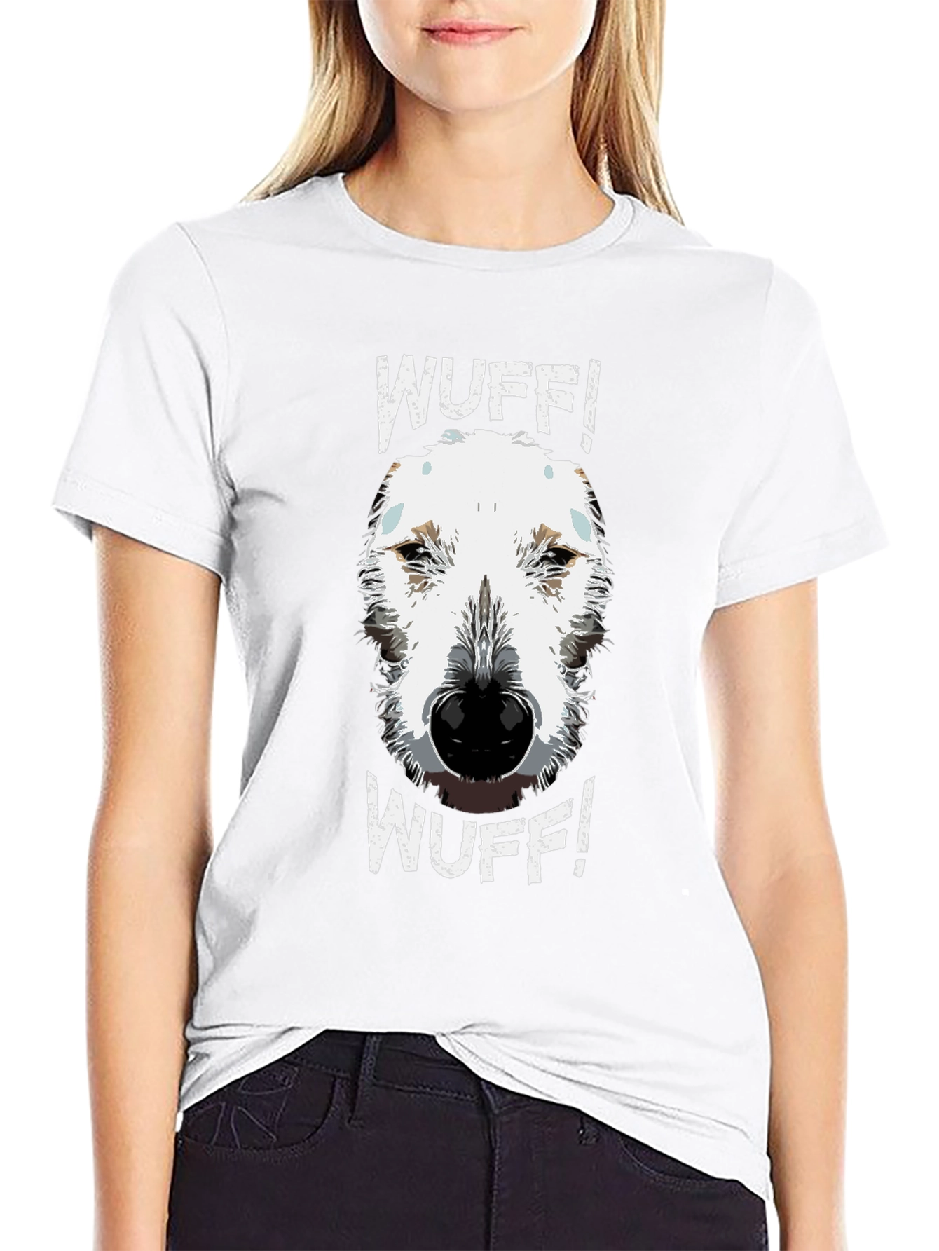 Black WUFF! Dog Graphic Tee - Cute Dog Lover Shirt view 9