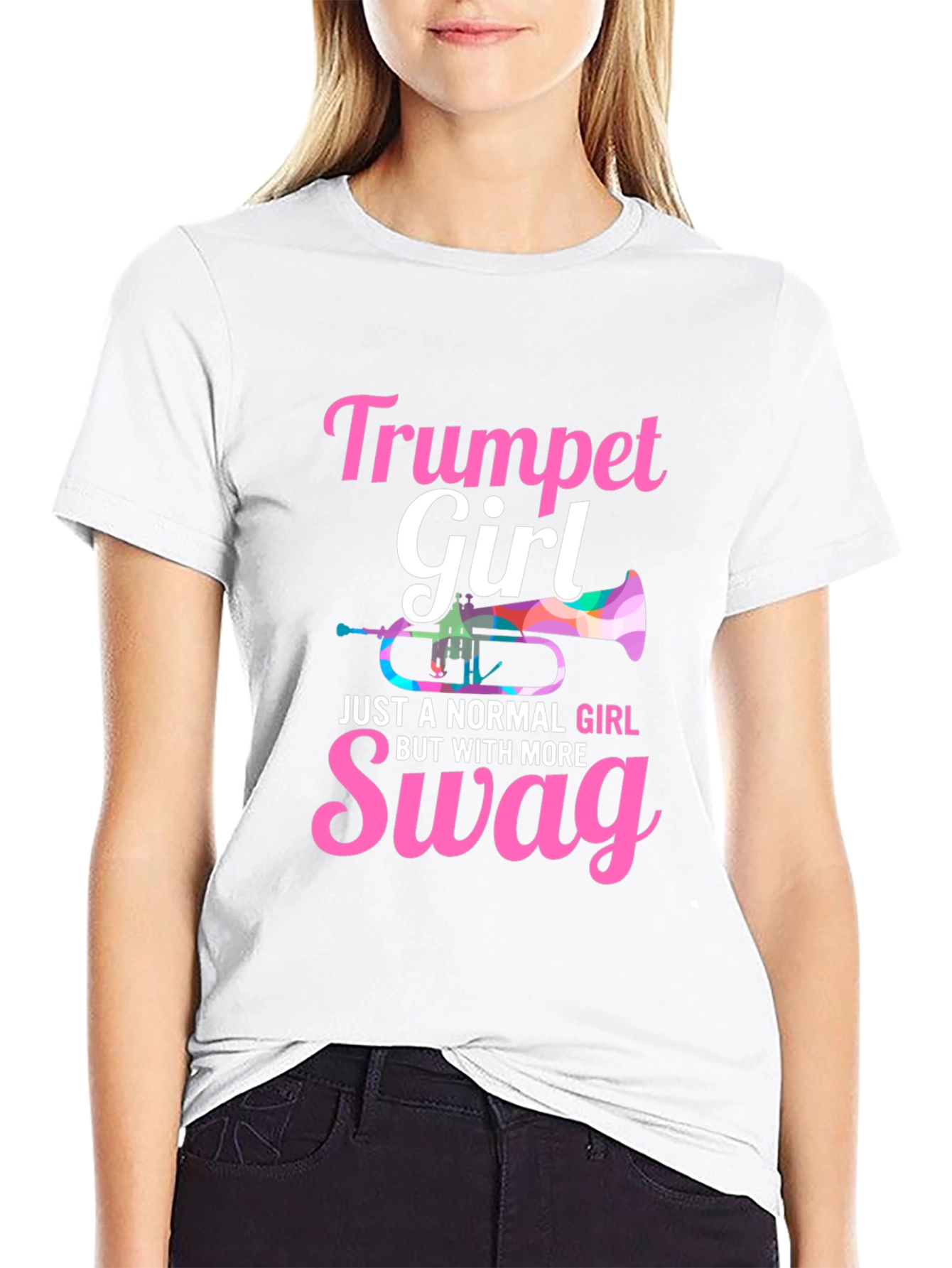 Black Trumpet Girl Swag T-Shirt view 9
