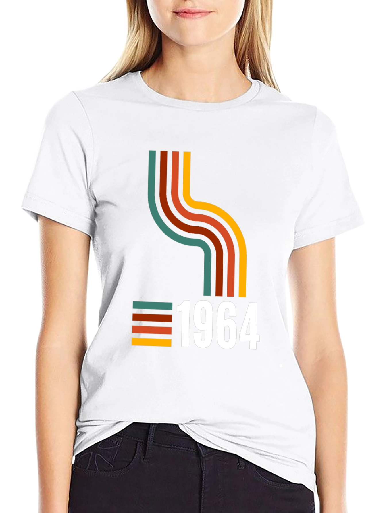 Black Retro 1964 Graphic Tee - Vintage Birthday Shirt view 9