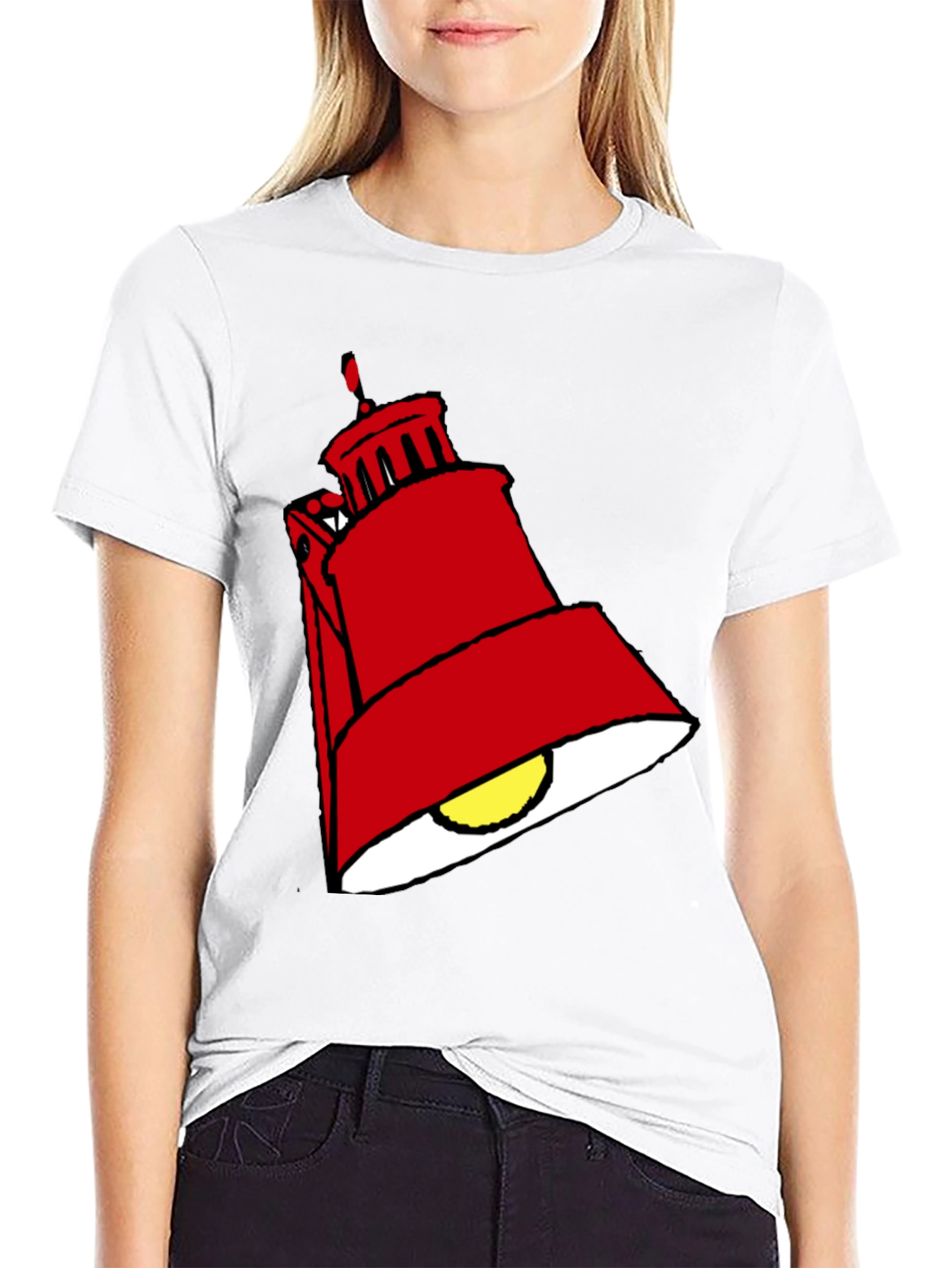 Black Red Lamp Graphic Black T-Shirt view 9