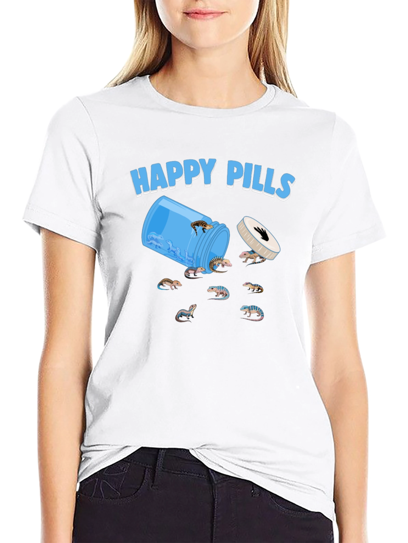Black Happy Pills Lizard T-Shirt view 9