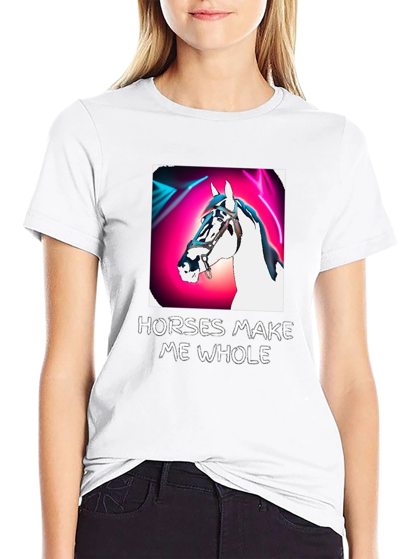 Black Horses Make Me Whole Graphic Tee view 9
