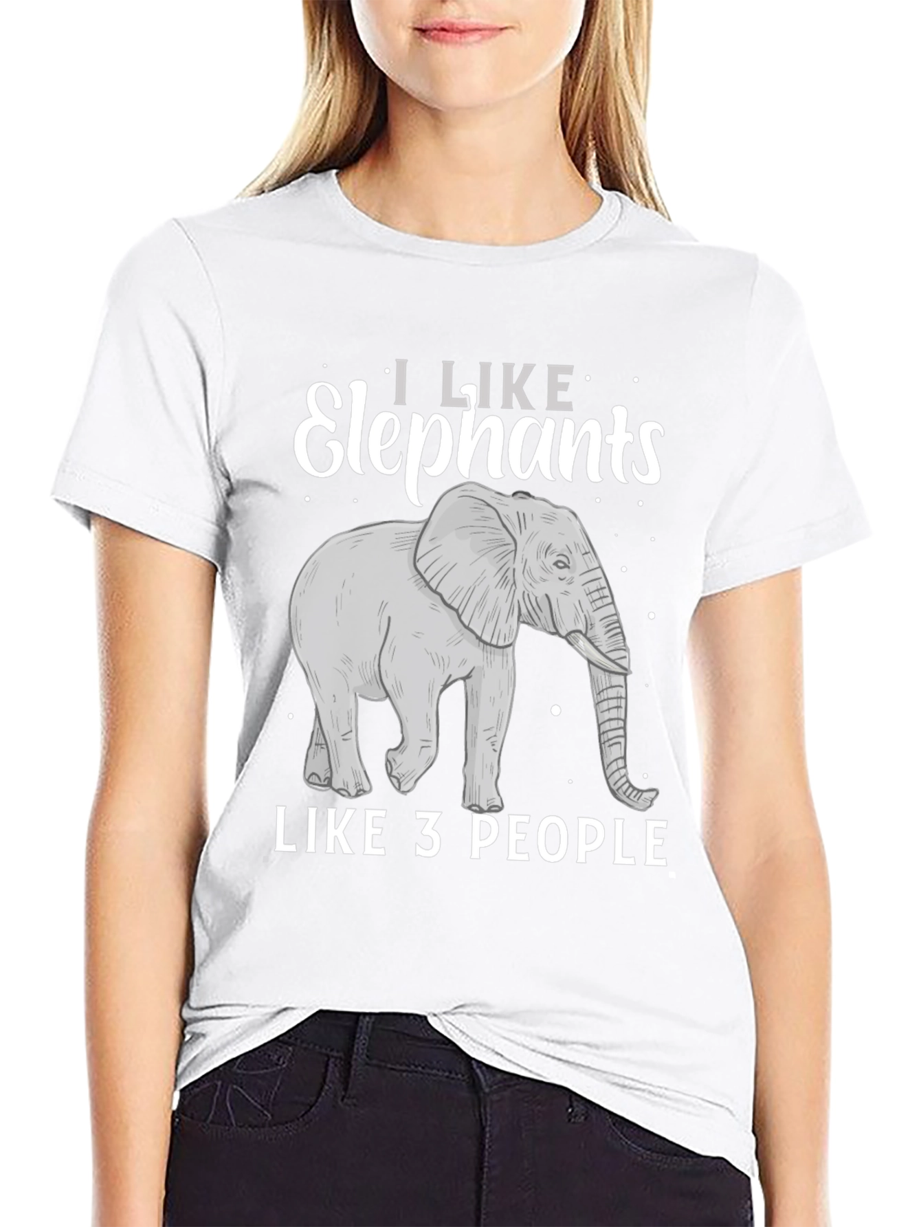 Black Elephant Lover T-Shirt: I Like Elephants, Like 3 People view 9