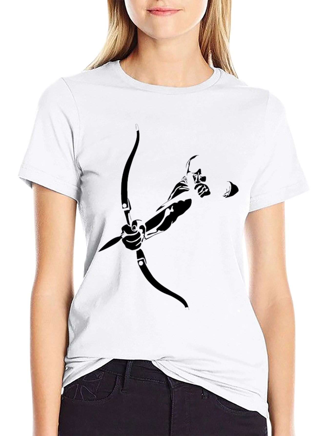 Black Archer Graphic Tee - Black Cotton T-Shirt view 9