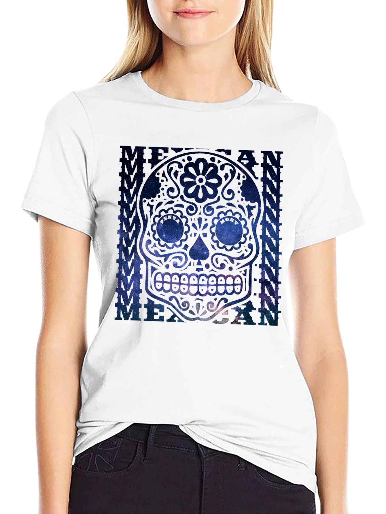 Black Mexican Sugar Skull Graphic T-Shirt view 9