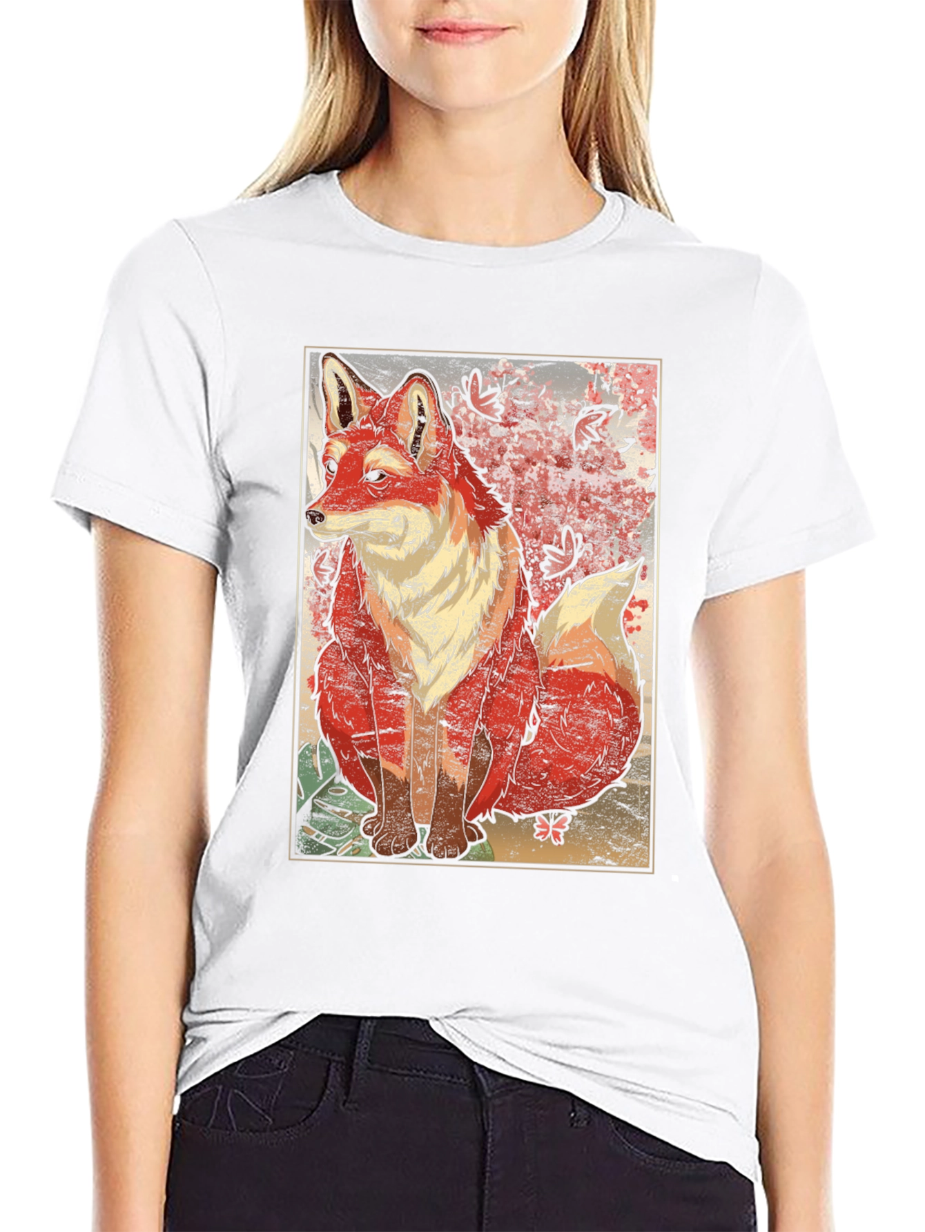 Black Artistic Fox Graphic T-Shirt - Unique Design view 9