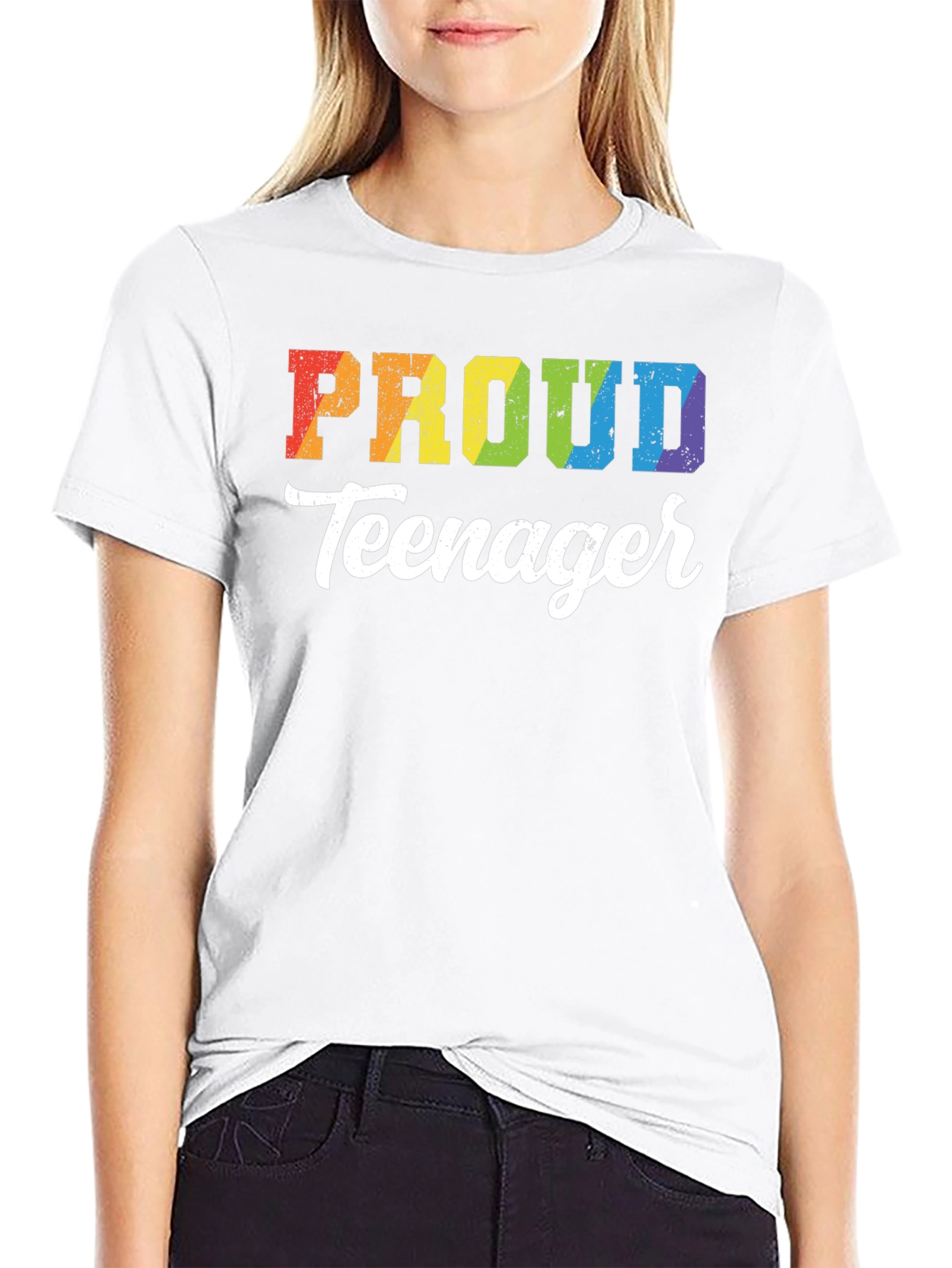 Proud Teenager Rainbow Graphic T-Shirt - 9